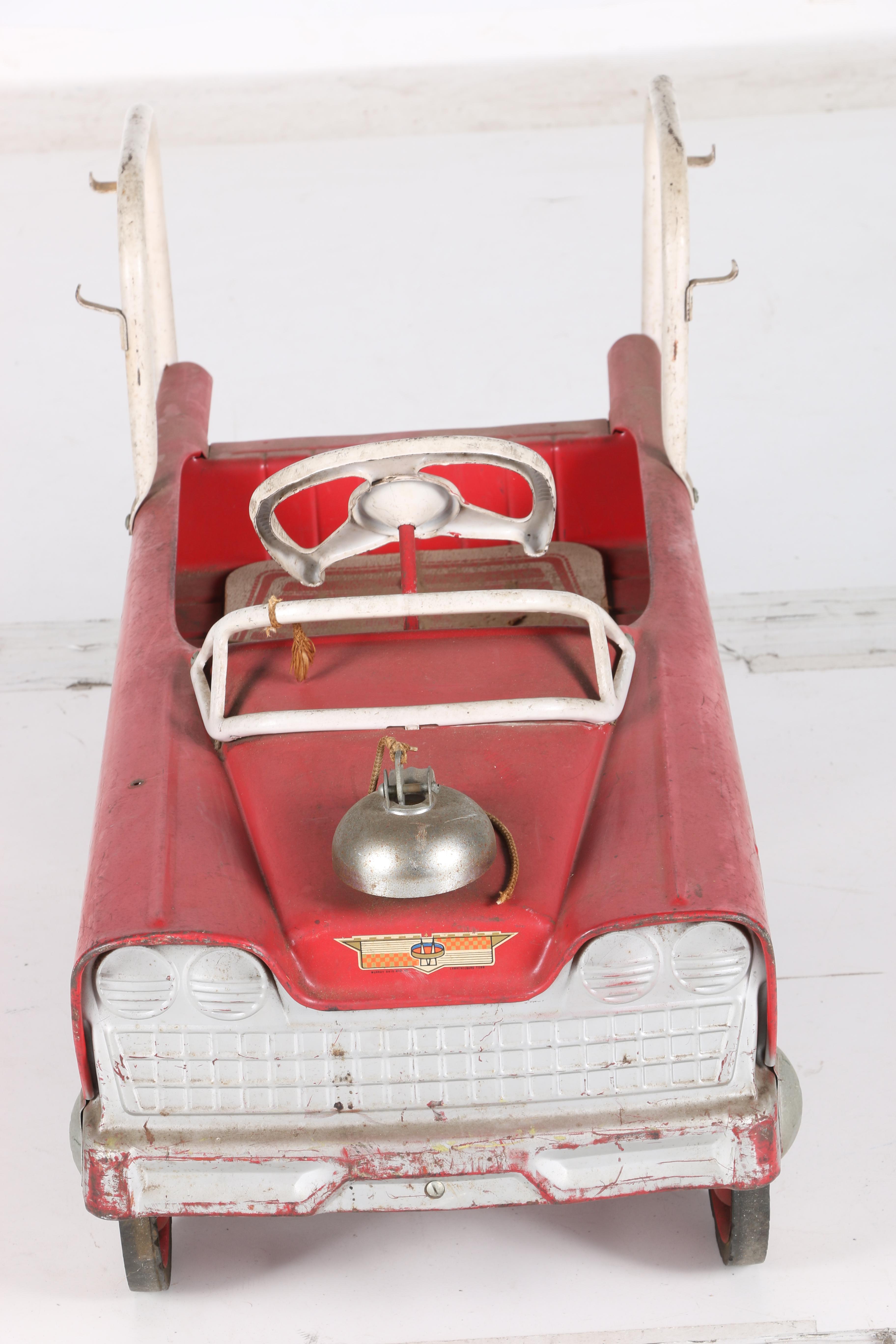 Vintage Steel Firetruck Pedal Car