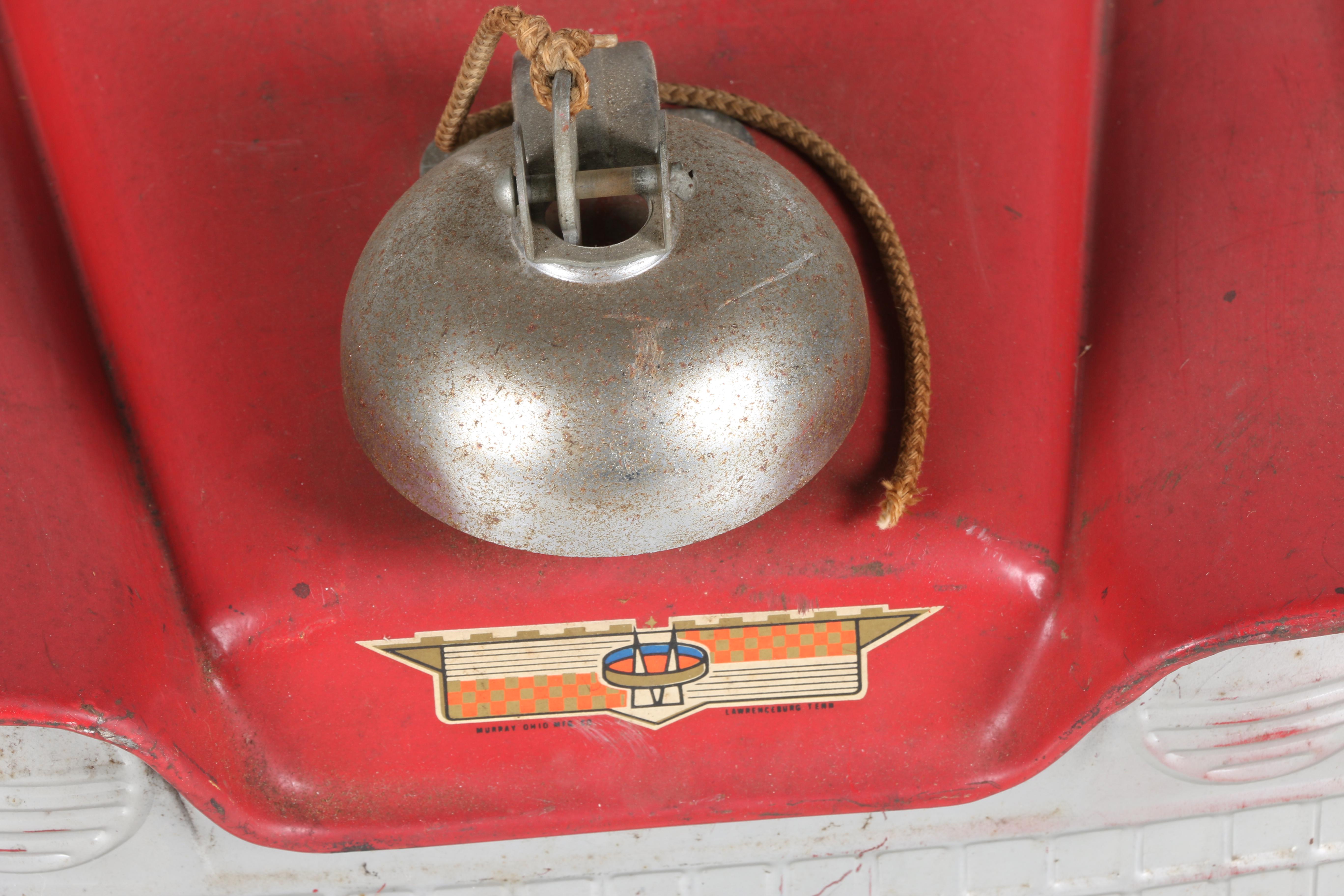 Vintage Steel Firetruck Pedal Car