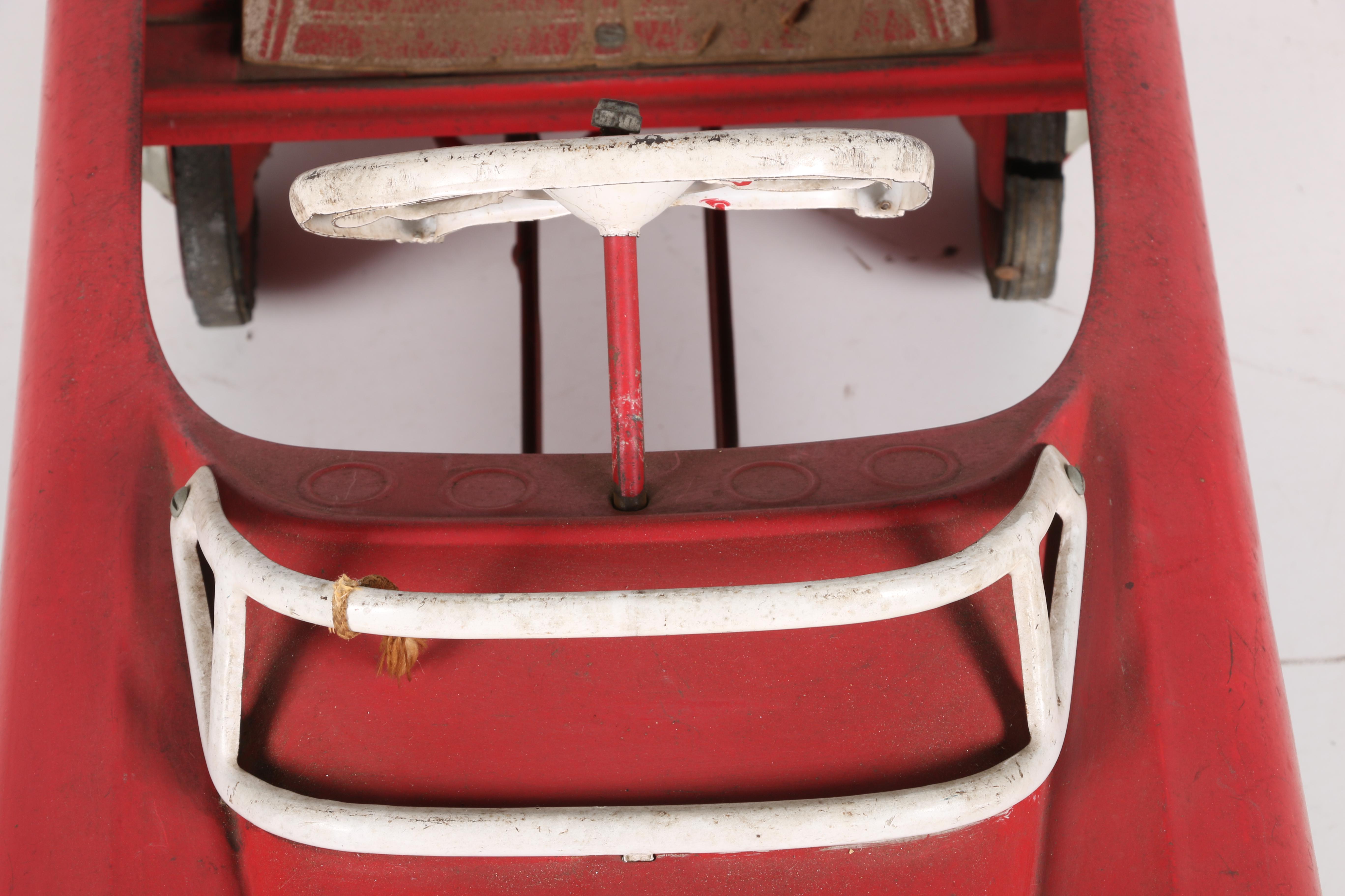 Vintage Steel Firetruck Pedal Car
