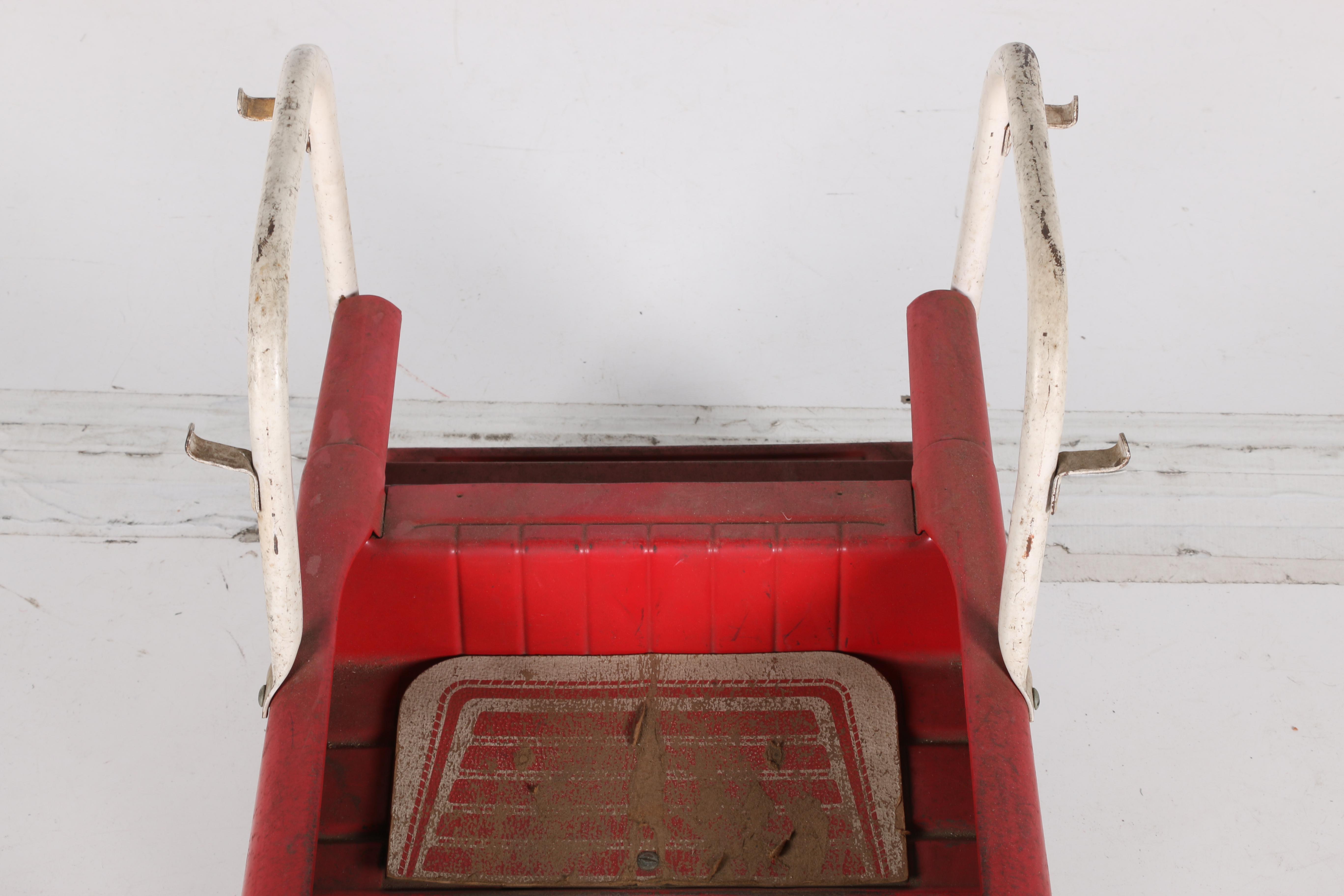 Vintage Steel Firetruck Pedal Car