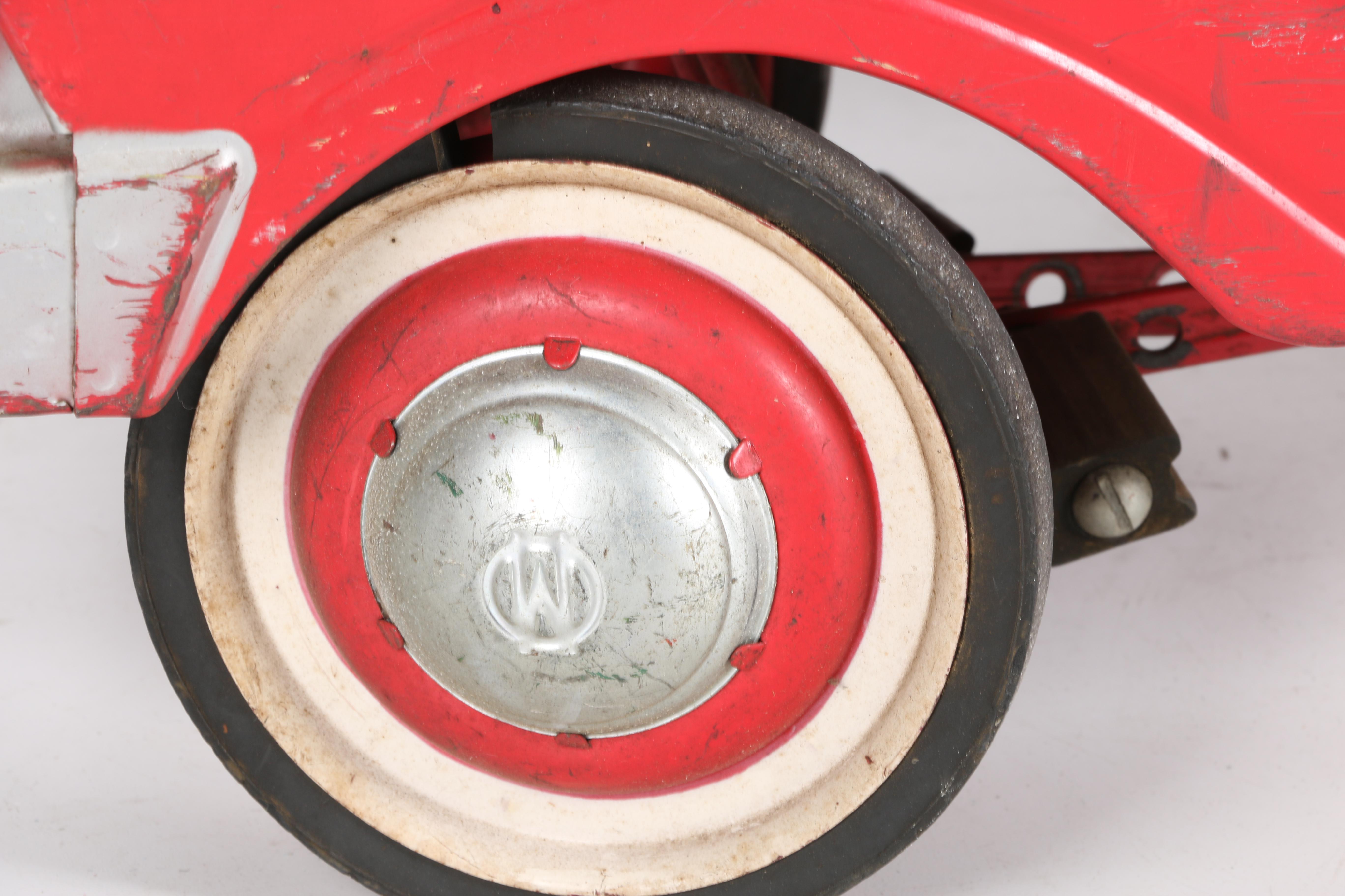 Vintage Steel Firetruck Pedal Car