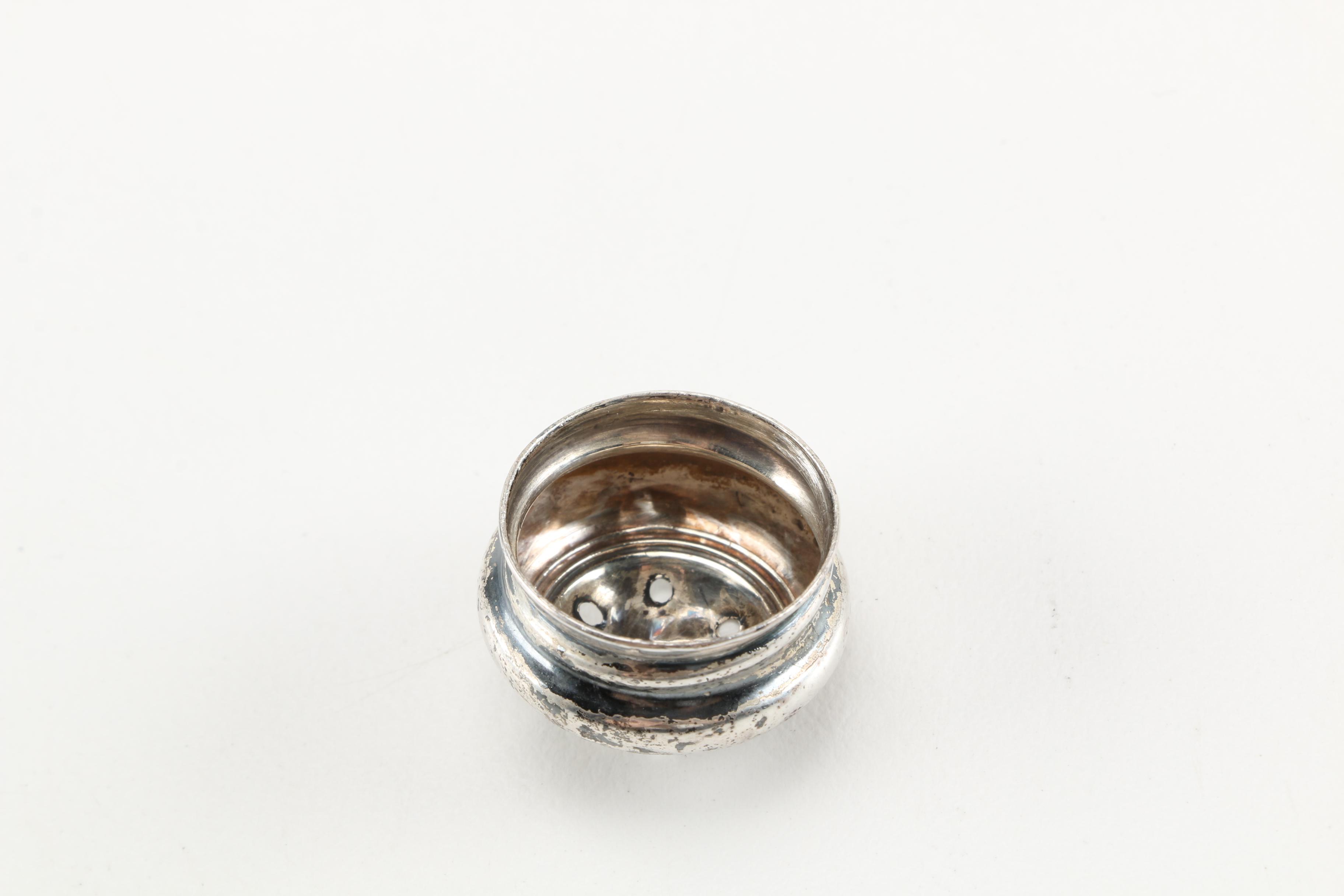 Crystal Salt and Pepper Shakers With Sterling Lids