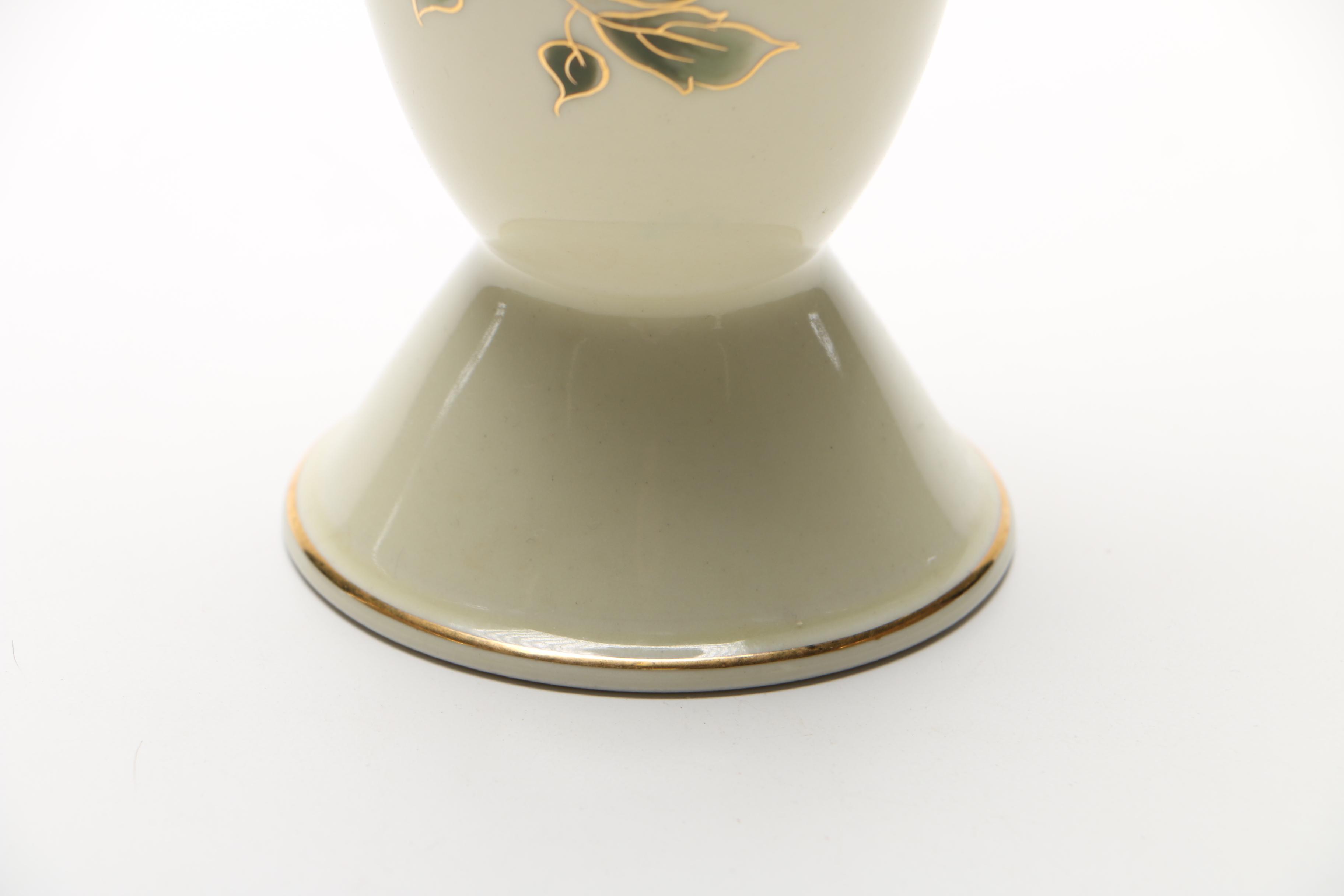 Coalport Bone China Candlestick and Hungarian Hand-Painted Vase