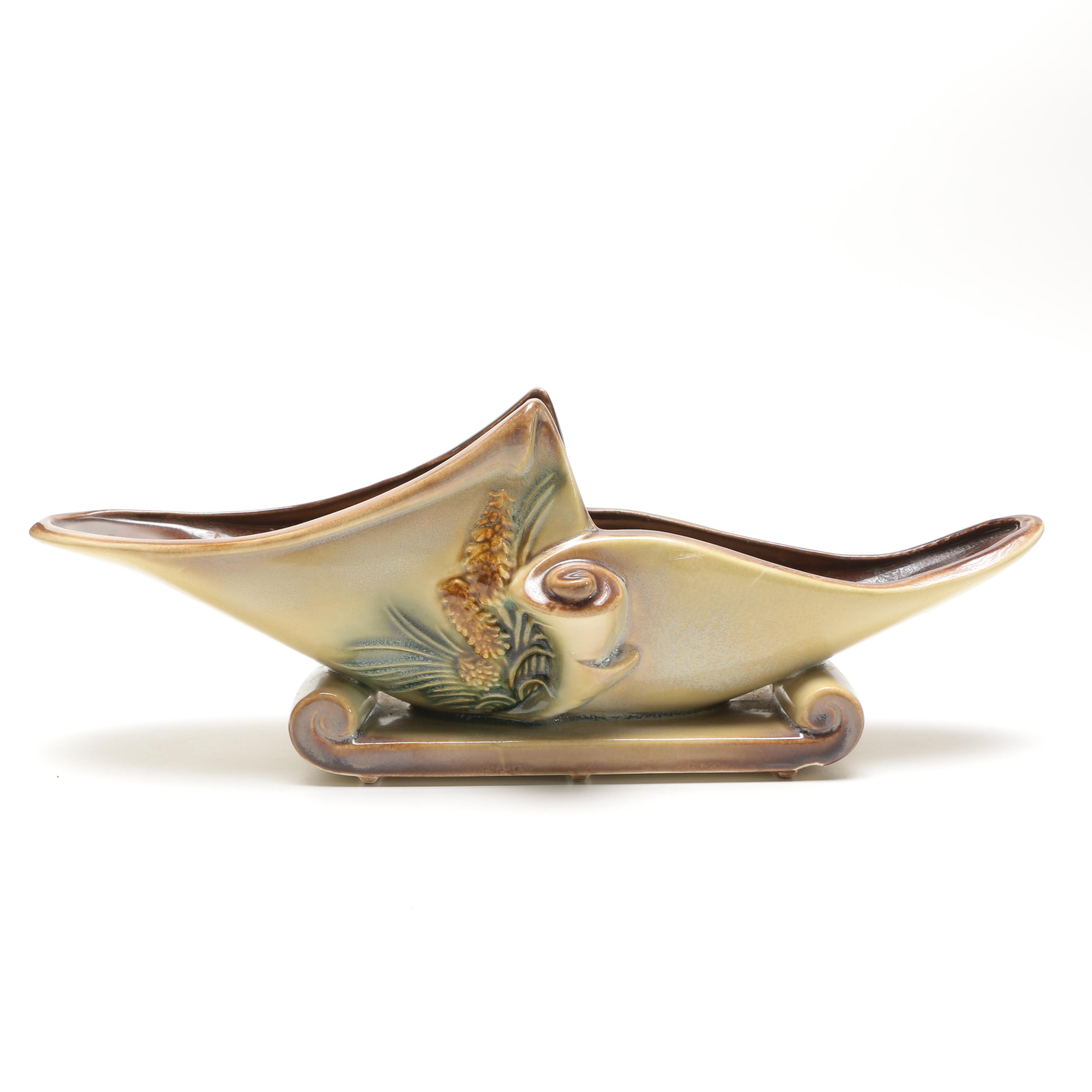 Hull Pottery "Parchment & Pinecone" Console Bowl