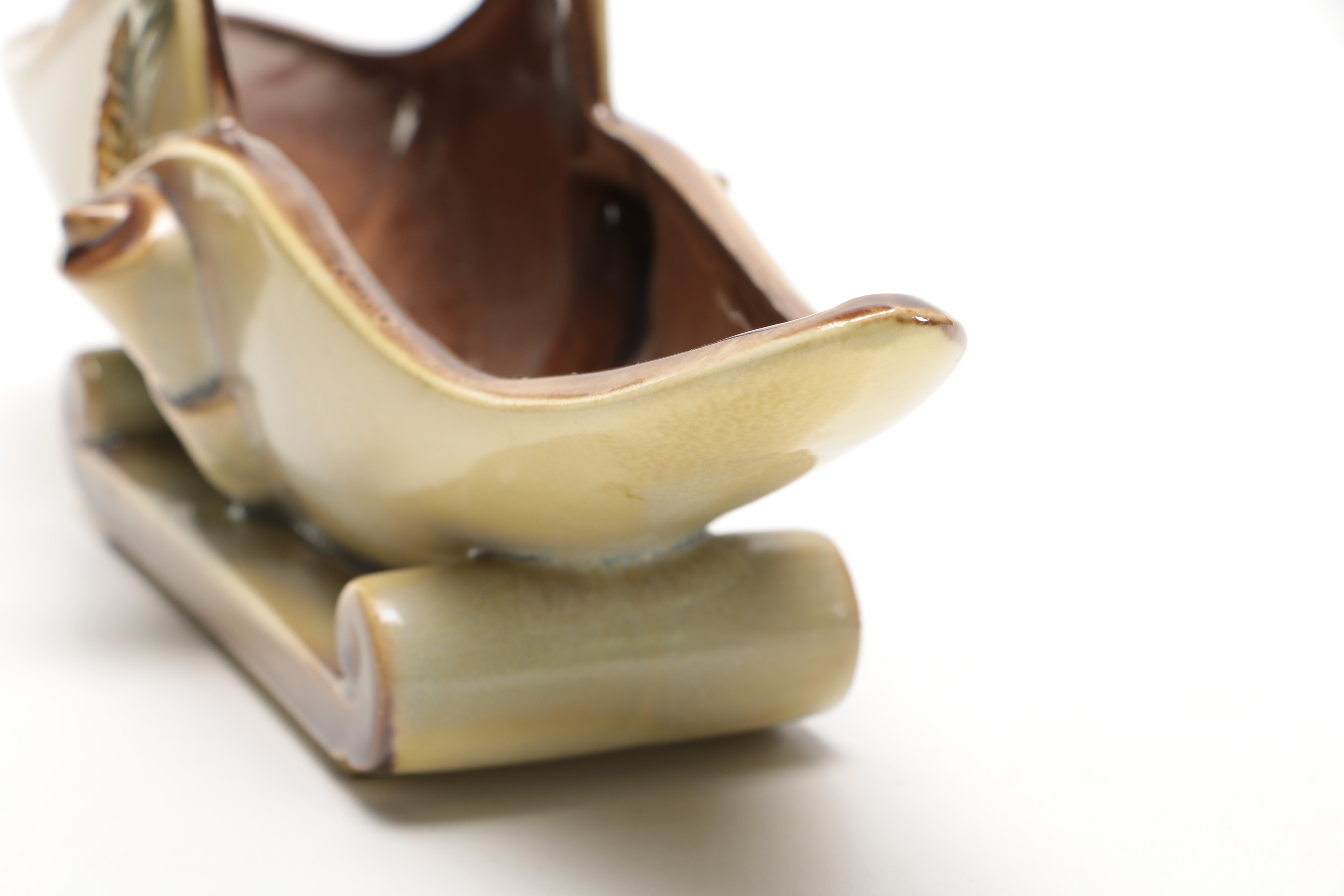 Hull Pottery "Parchment & Pinecone" Console Bowl