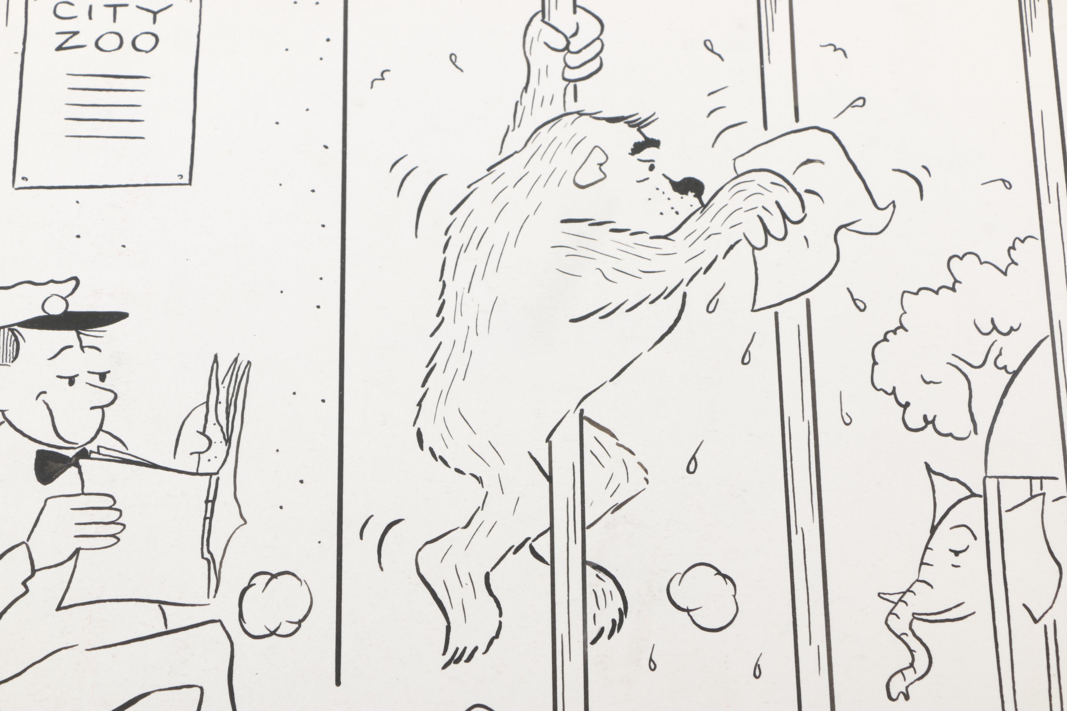 Martin Giuffre Lithograph Cartoon "Ed Has A Way With Animals!"