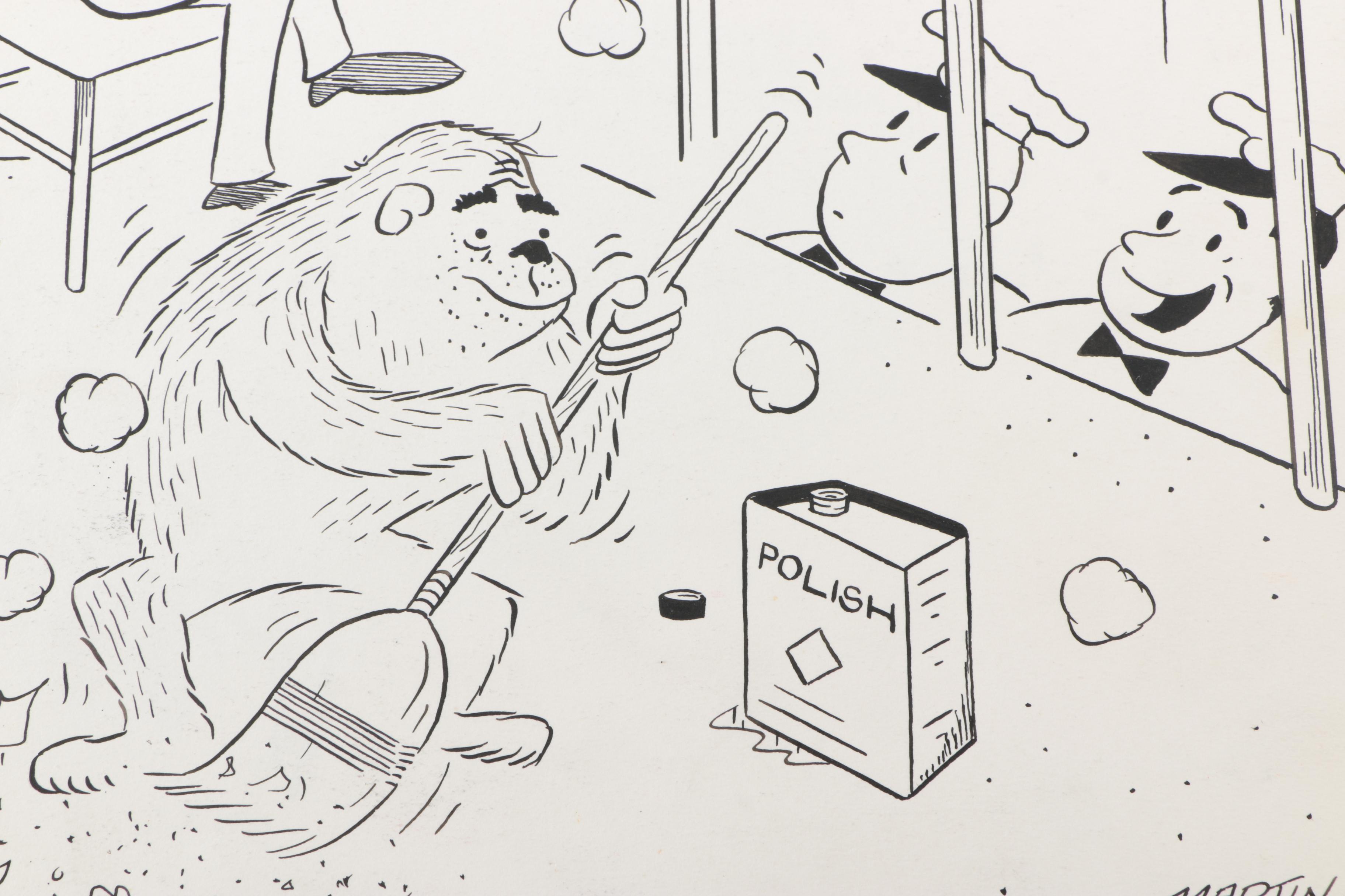 Martin Giuffre Lithograph Cartoon "Ed Has A Way With Animals!"