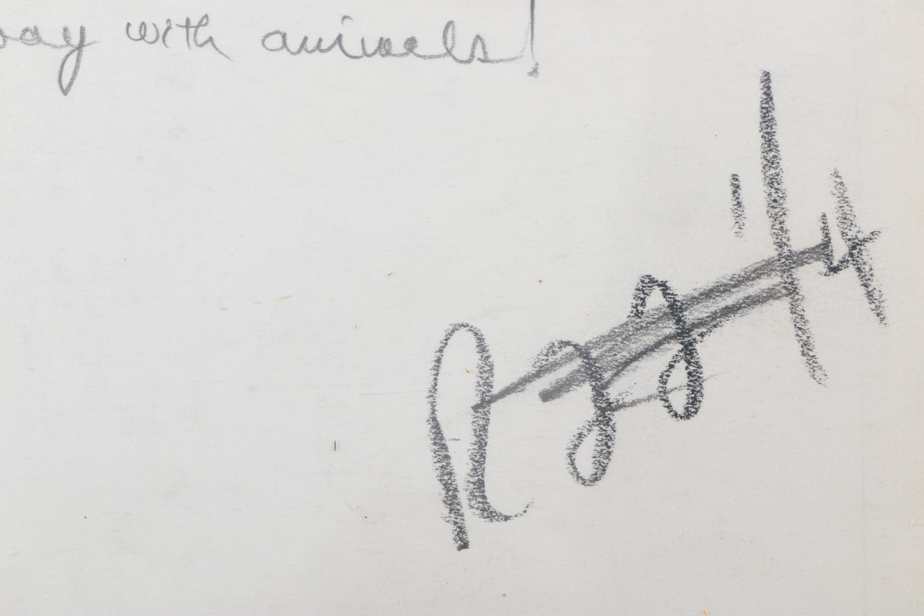 Martin Giuffre Lithograph Cartoon "Ed Has A Way With Animals!"