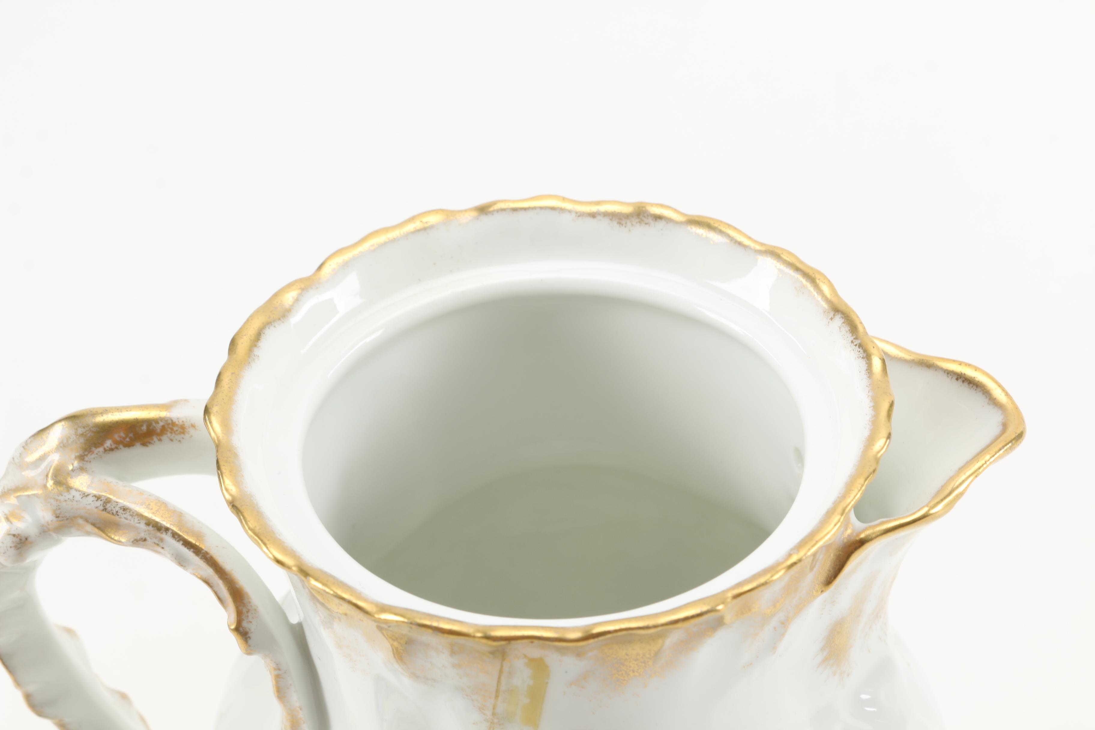 Hand Painted William Guerin Limoges Chocolate Pot