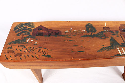 Hand Painted Bench and Storage Boxes