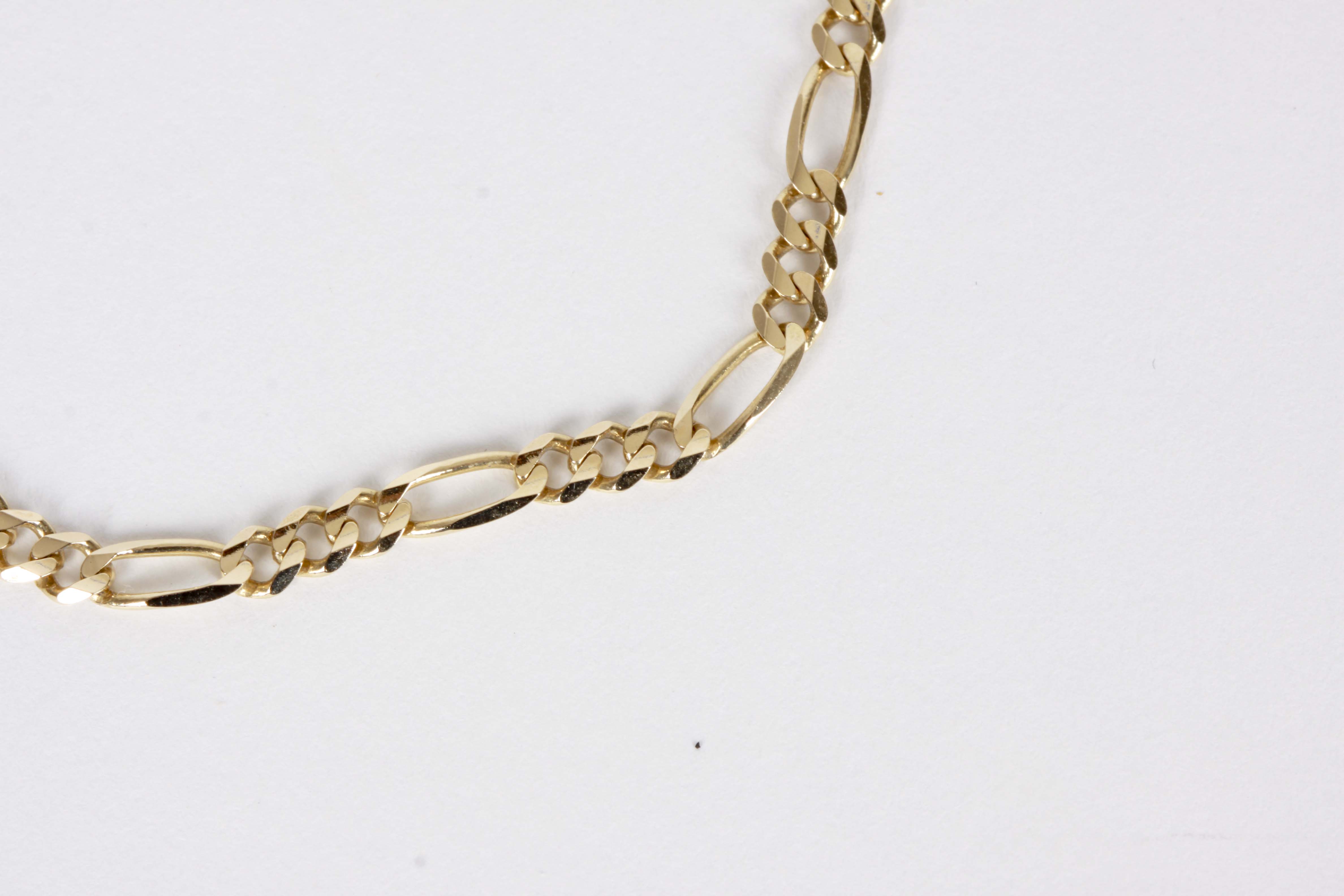 14K Yellow Gold Figaro Chain Link Necklace