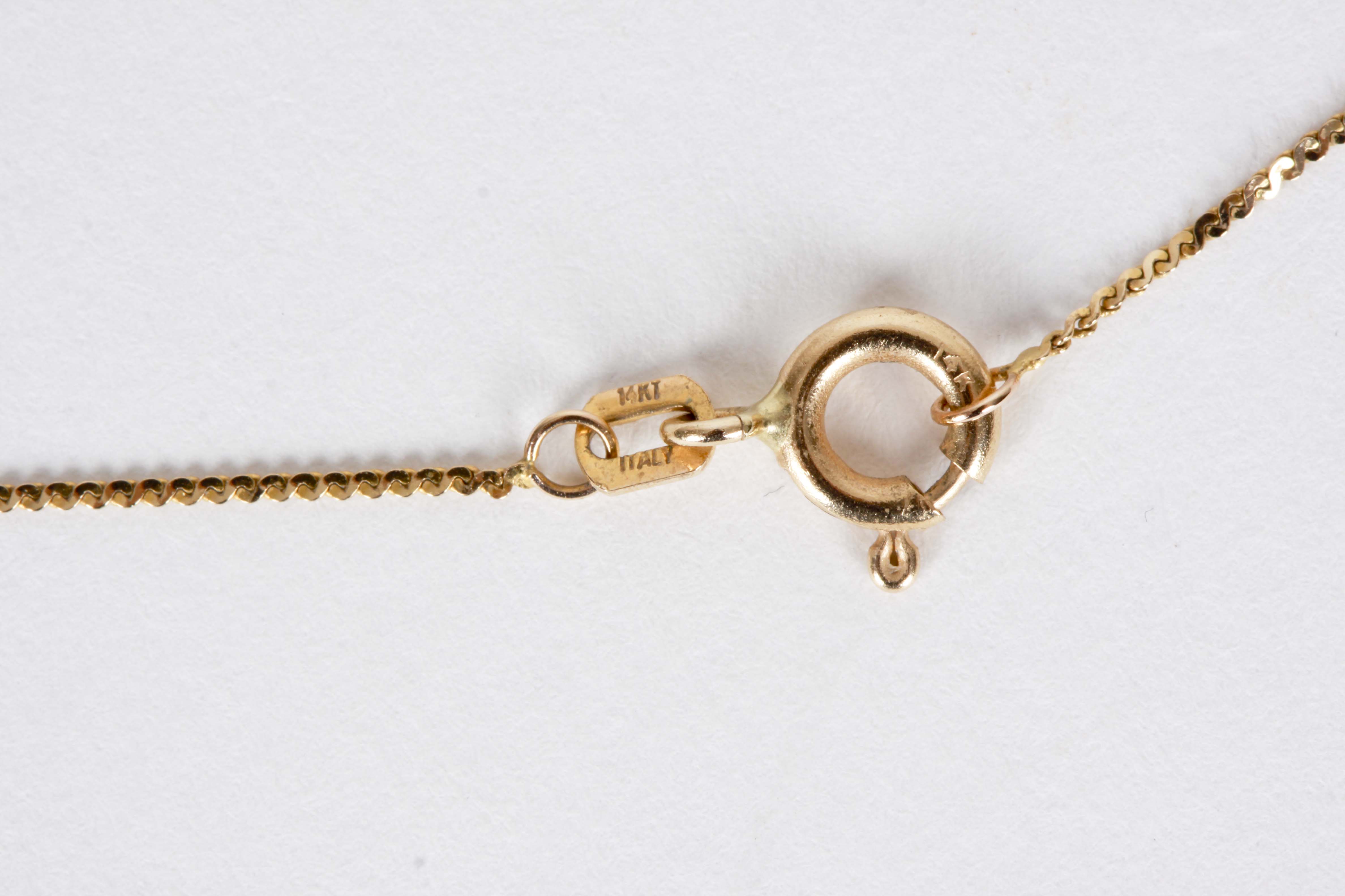 14K Yellow Gold Butterfly Slide Necklace