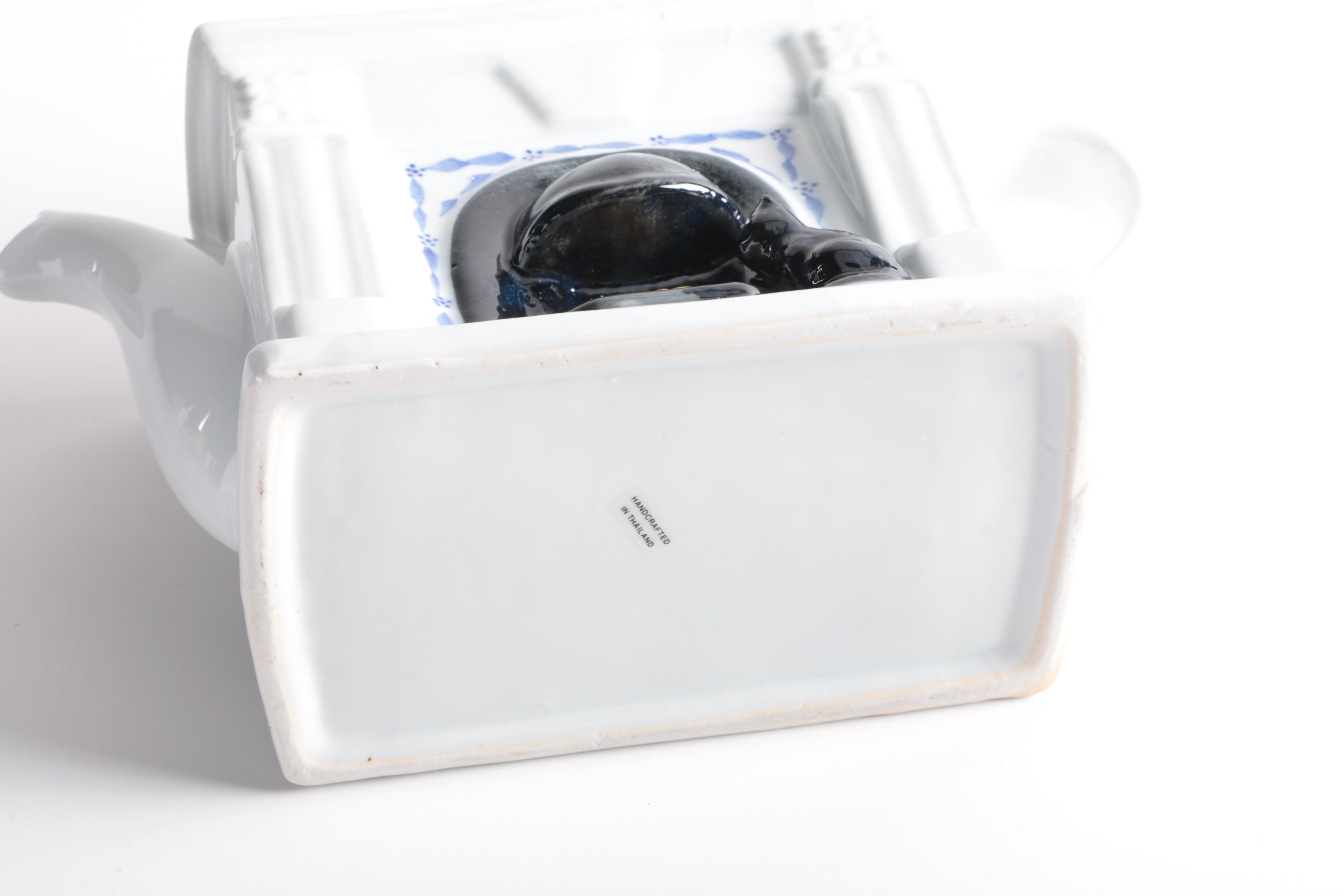 Decorative Ceramic Teapots Featuring Cardew Design