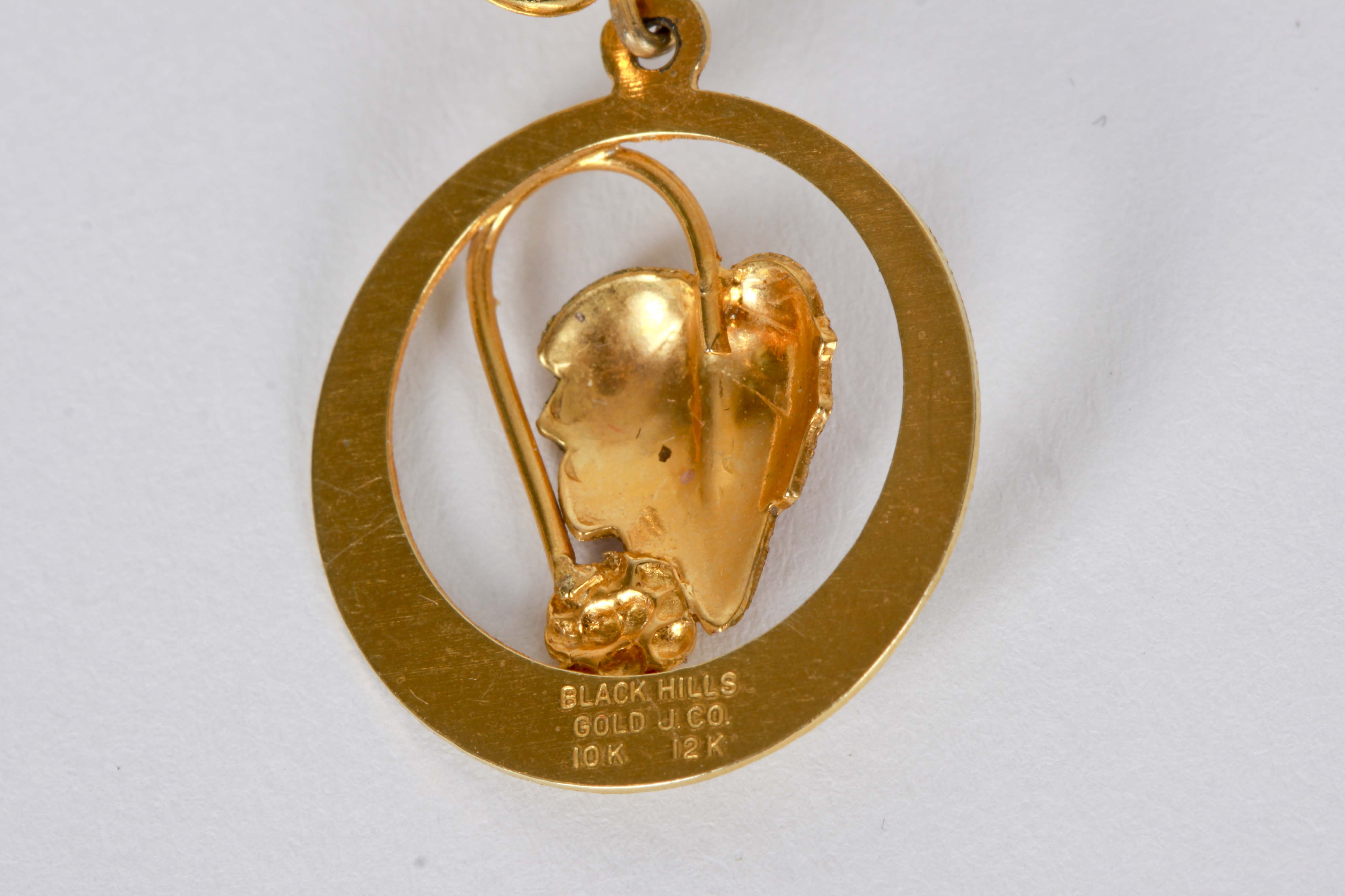 10K Black Hills Gold Tri-Color Necklace and Earrings