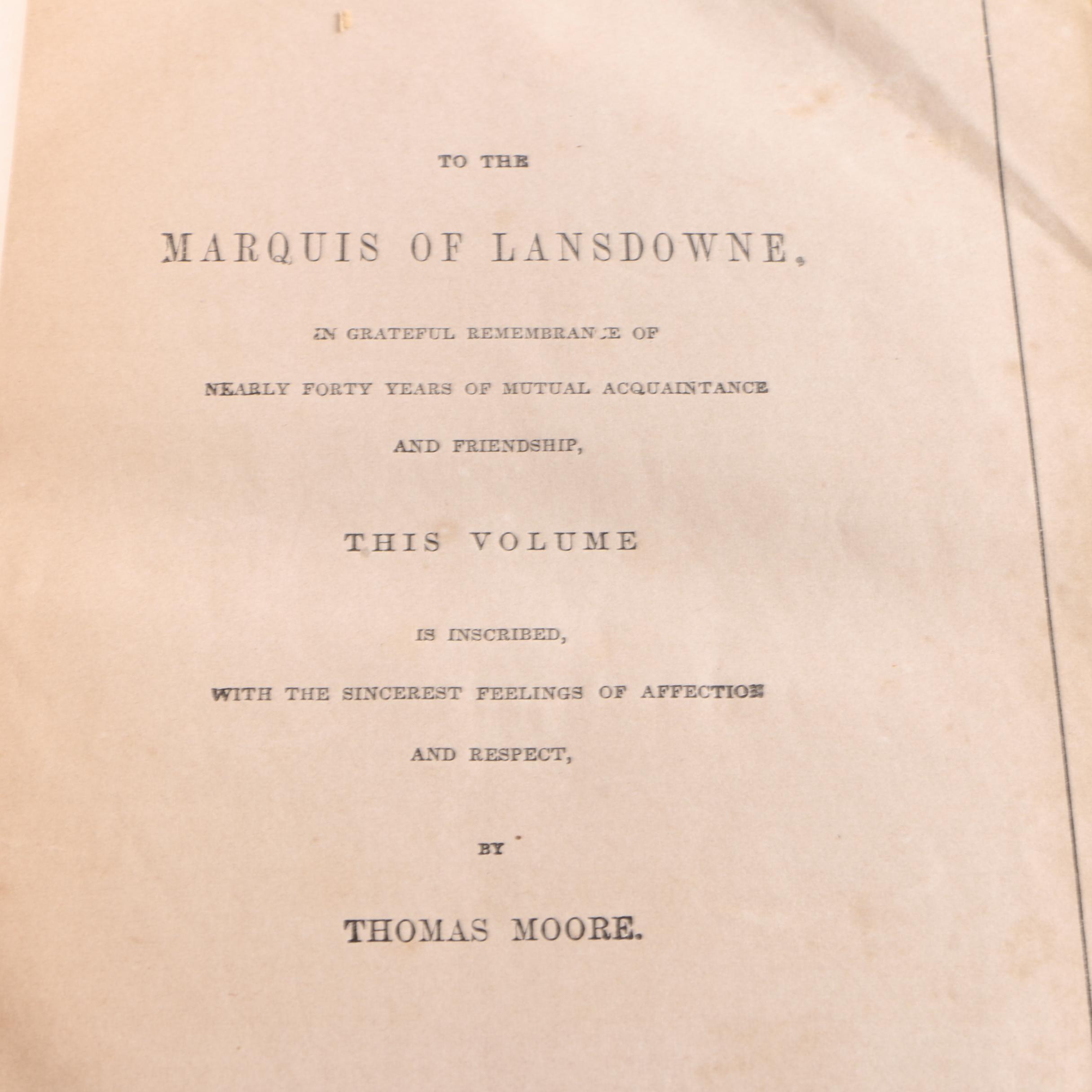 1857 Illustrated New Edition of "The Poetical Works of Thomas Moore"