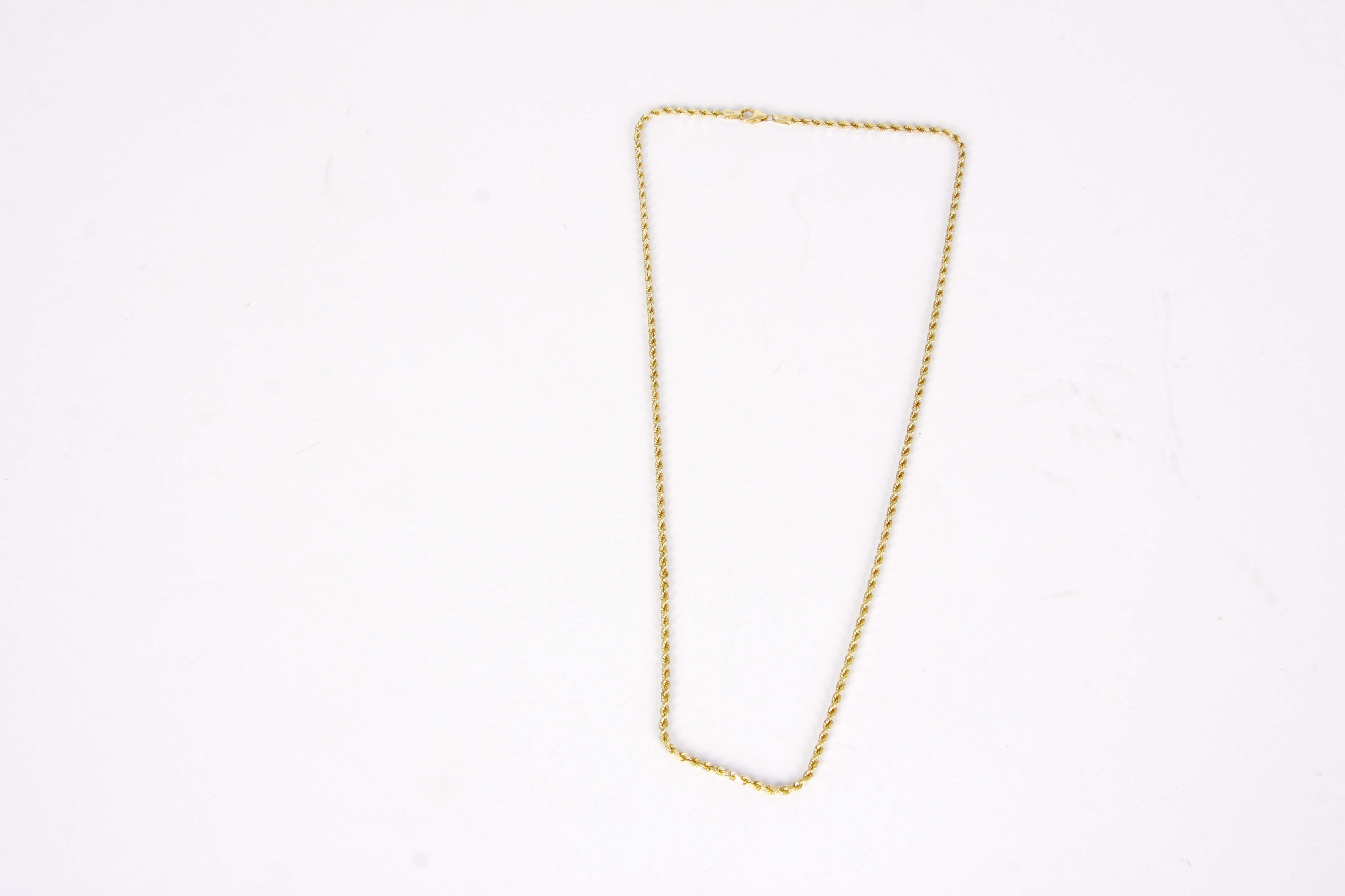 14K Yellow Gold Rope Chain Necklace