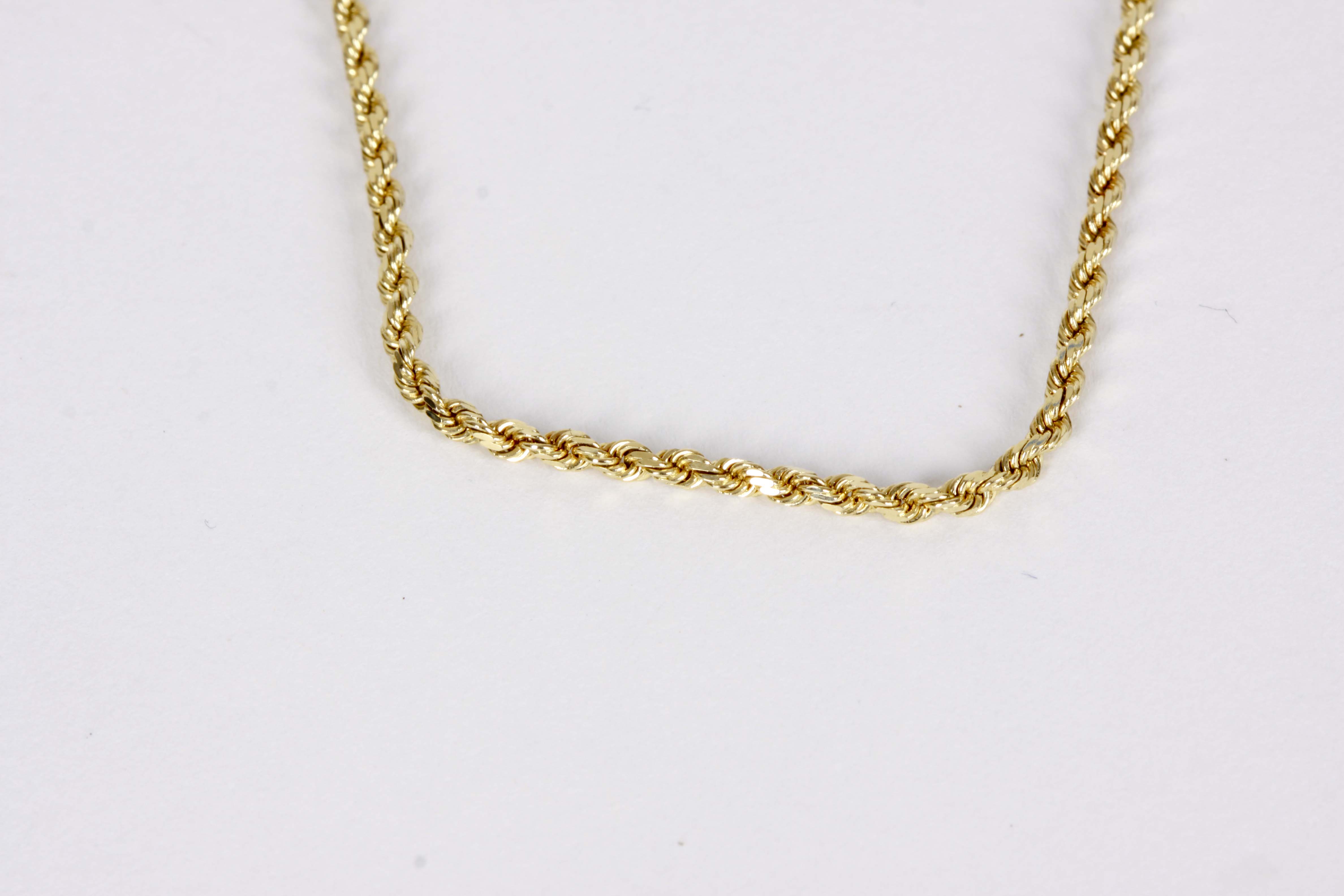 14K Yellow Gold Rope Chain Necklace