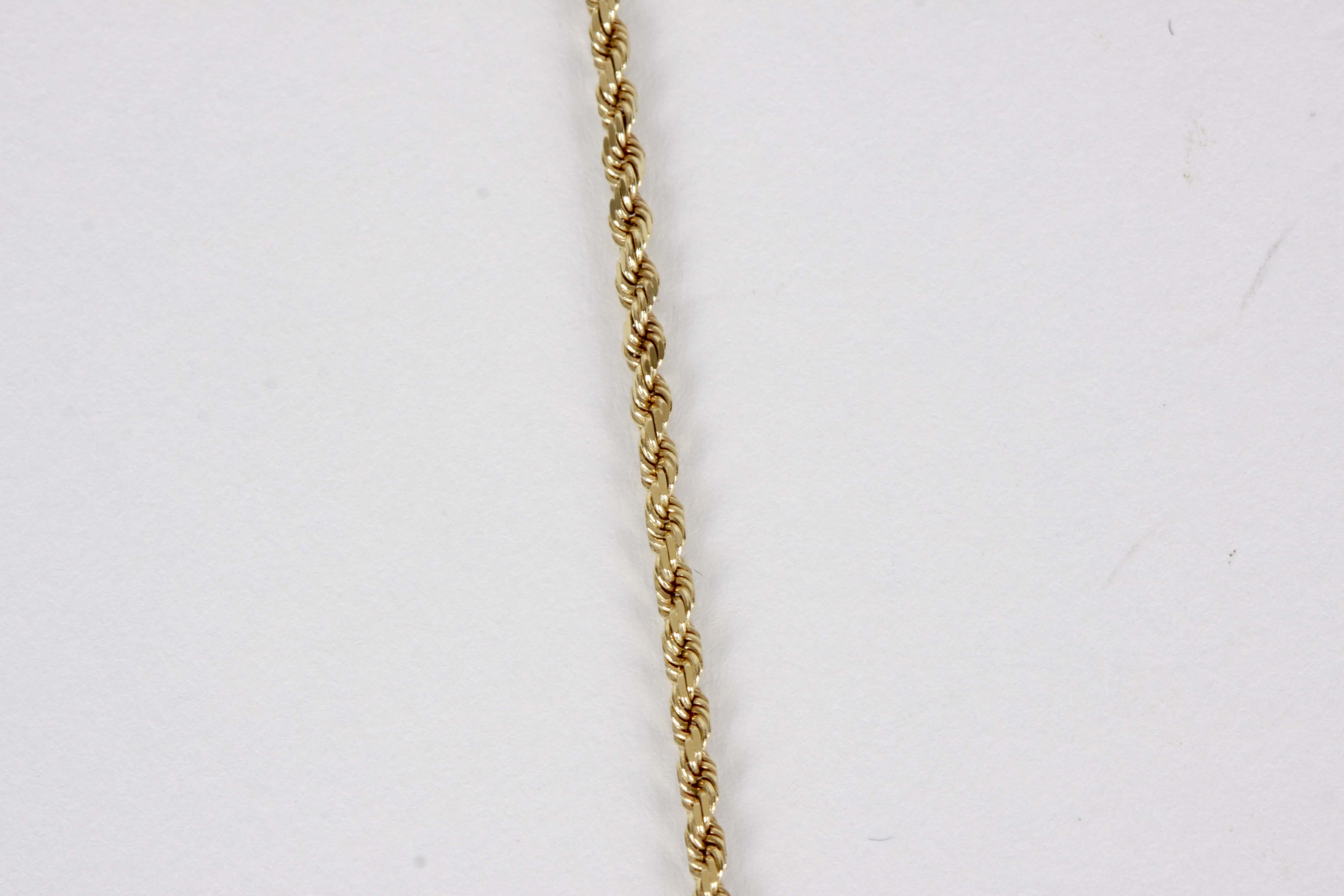 14K Yellow Gold Rope Chain Necklace