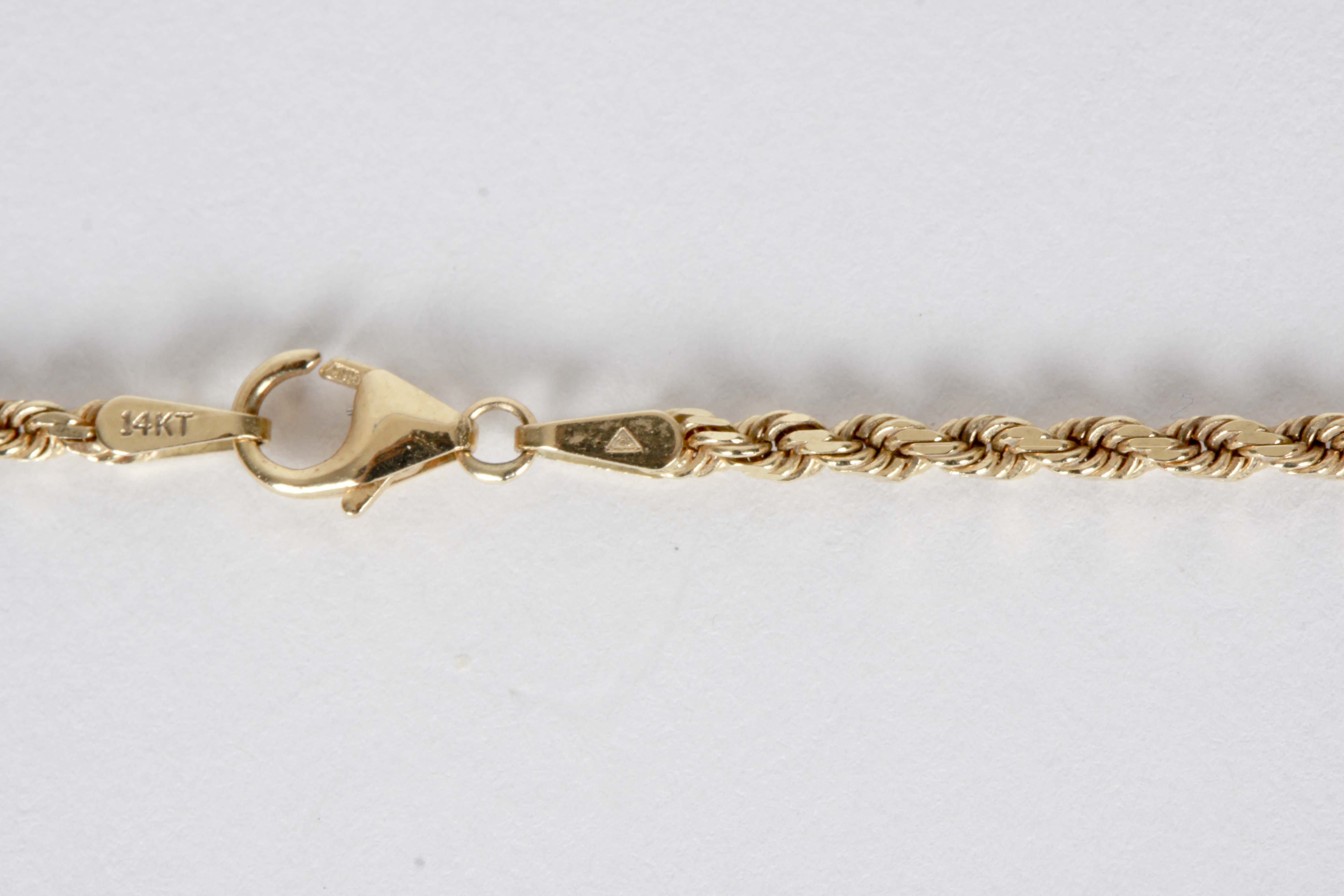 14K Yellow Gold Rope Chain Necklace