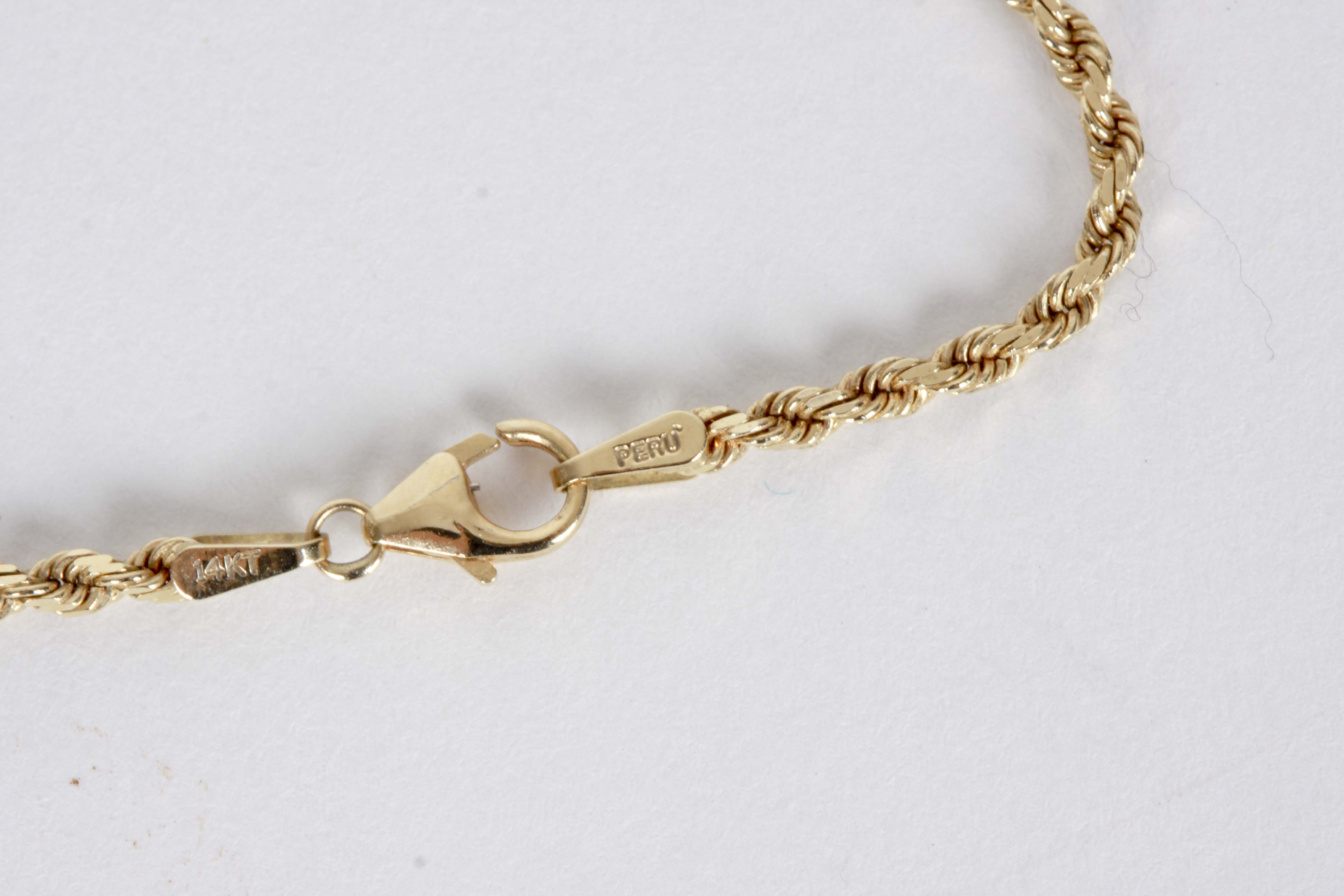 14K Yellow Gold Rope Chain Necklace