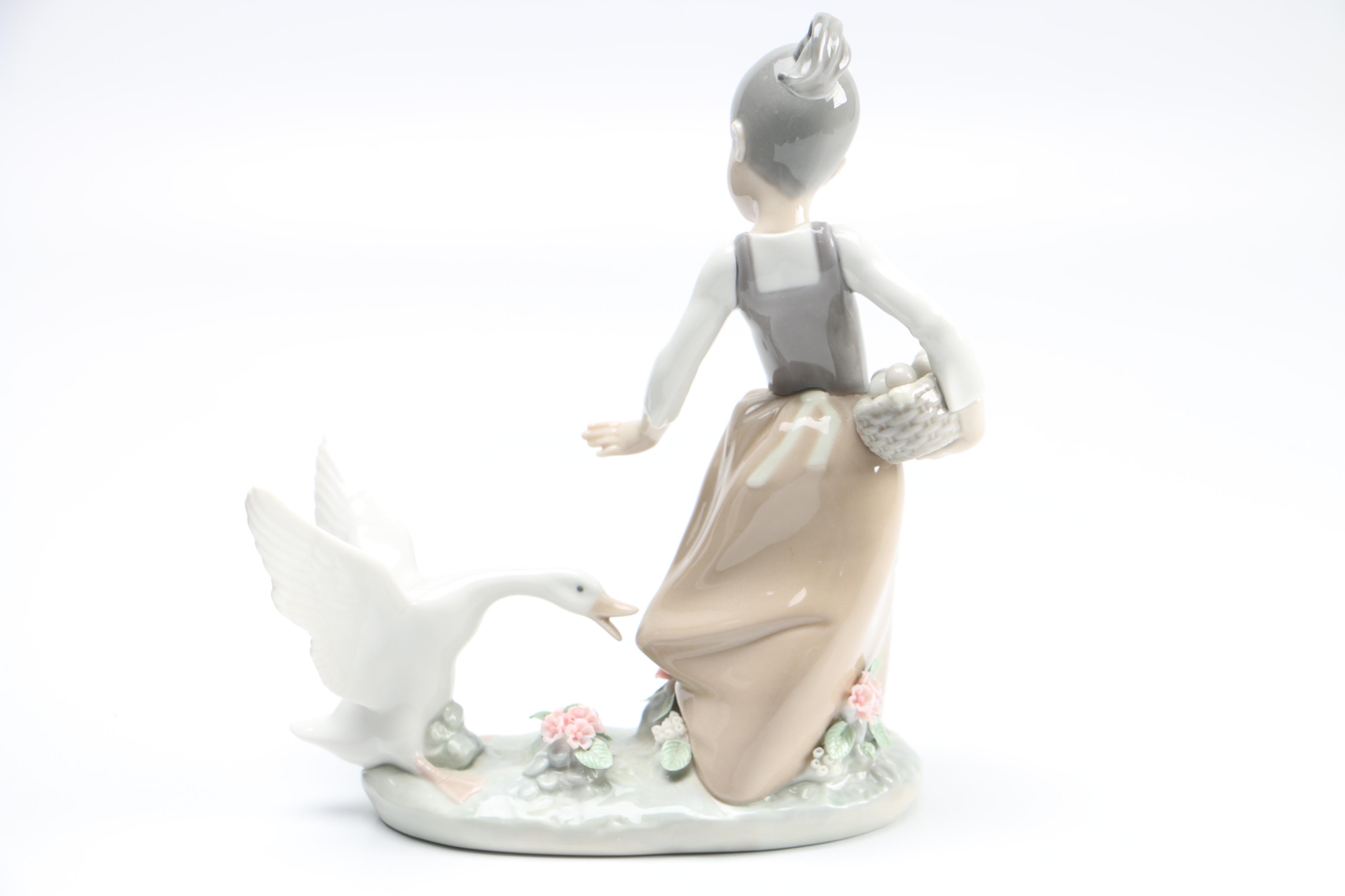 Lladro "Girl and Aggressive Goose" Figurine
