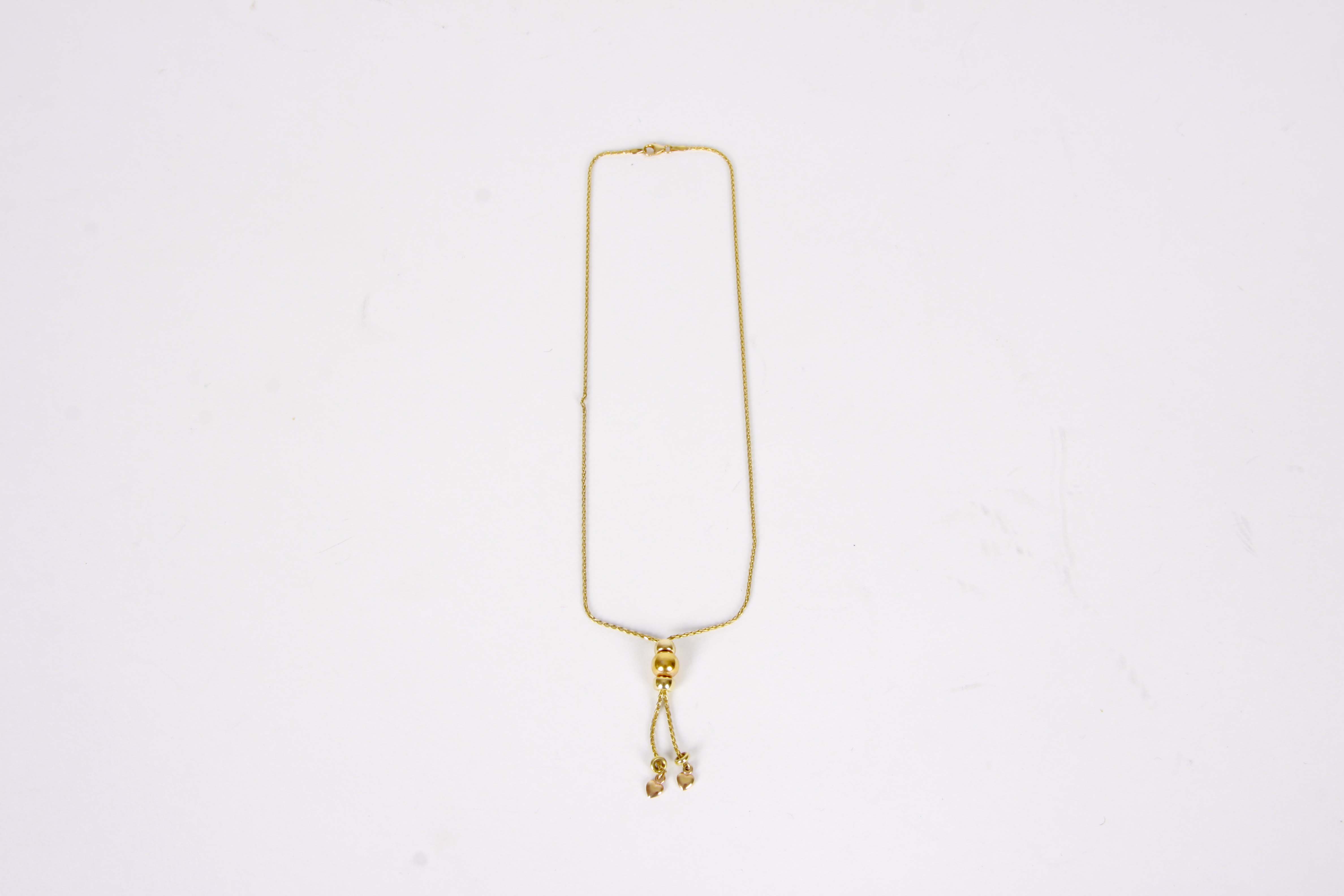 14K Yellow Gold Lariat  Necklace