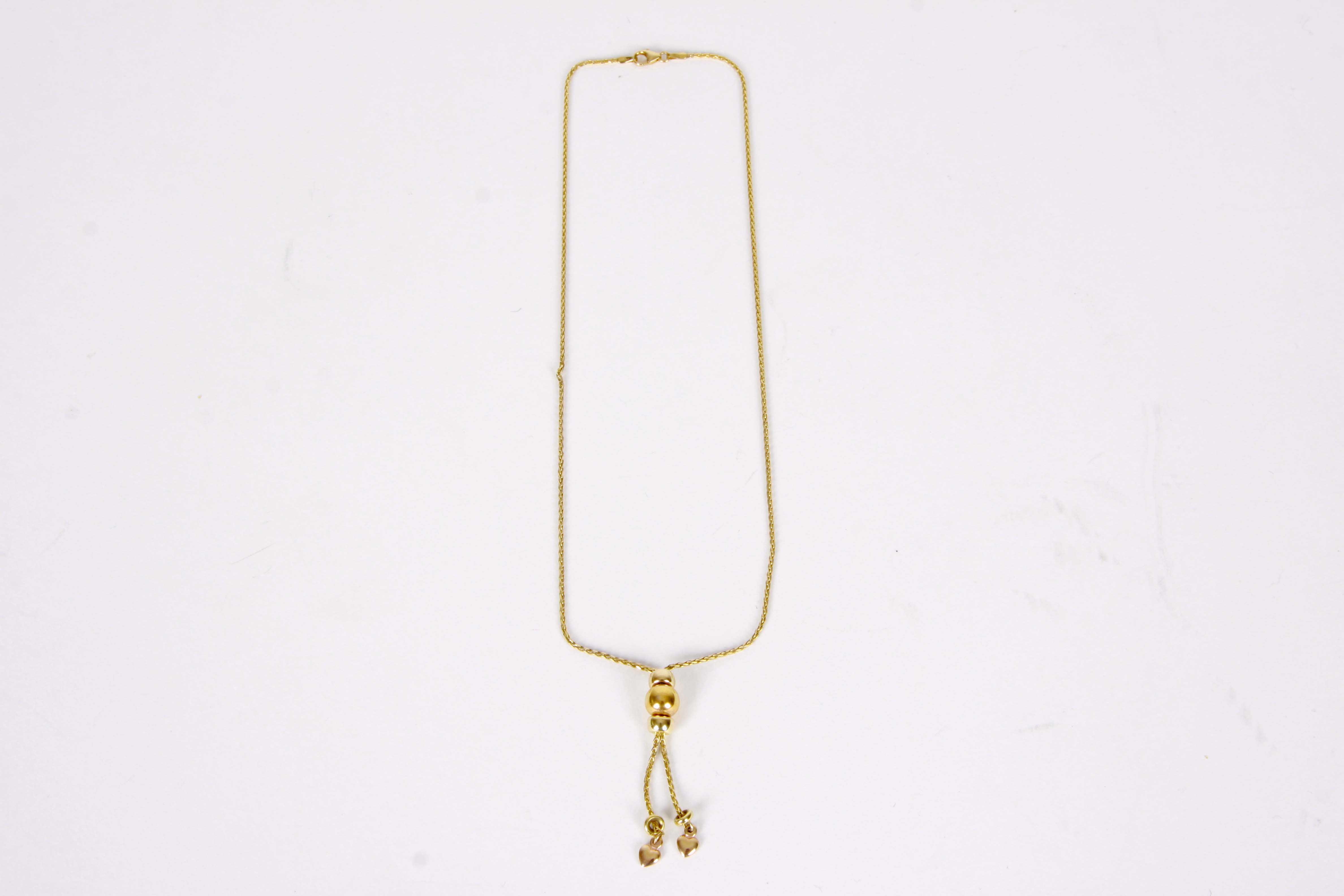 14K Yellow Gold Lariat  Necklace