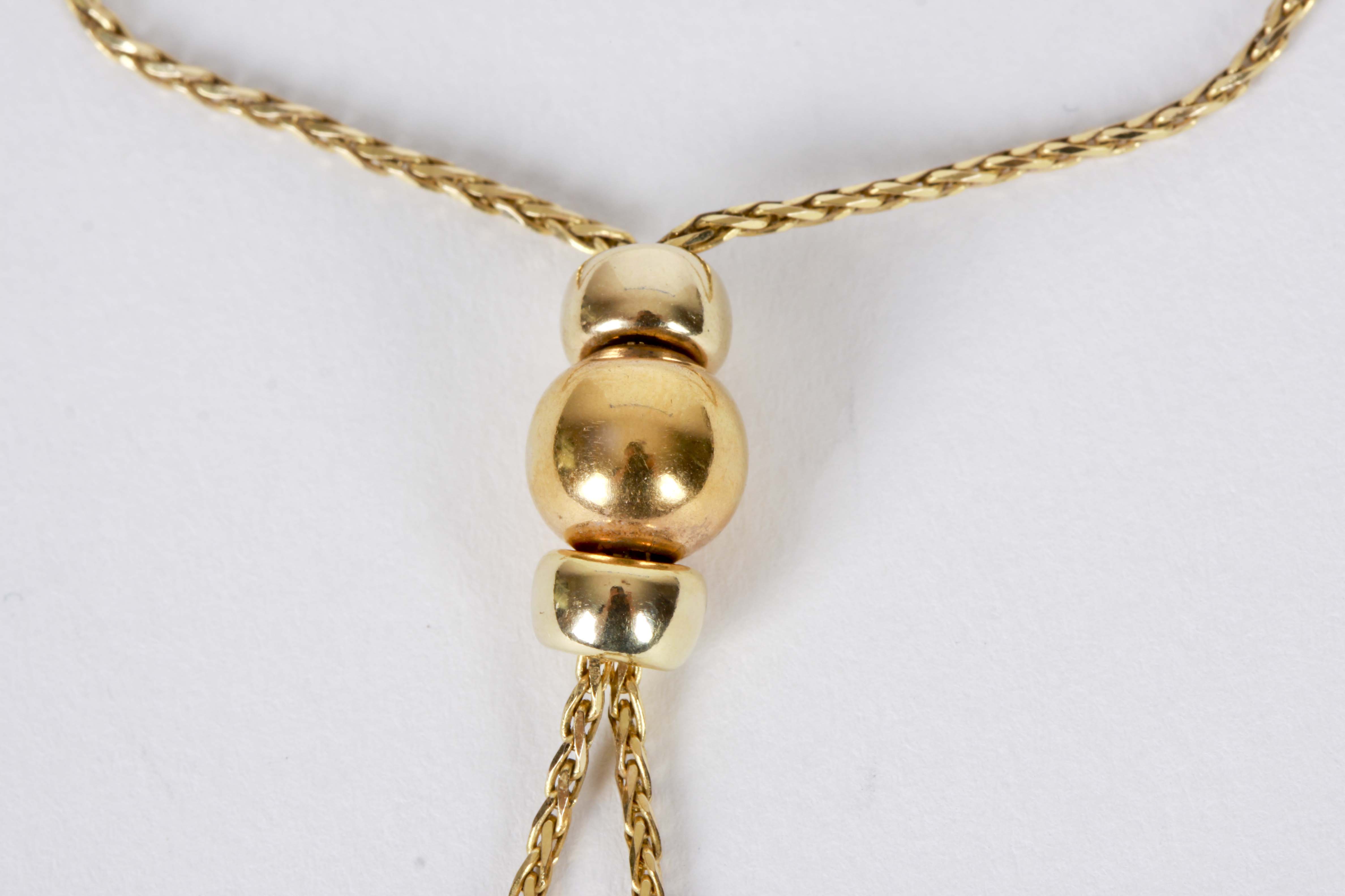 14K Yellow Gold Lariat  Necklace