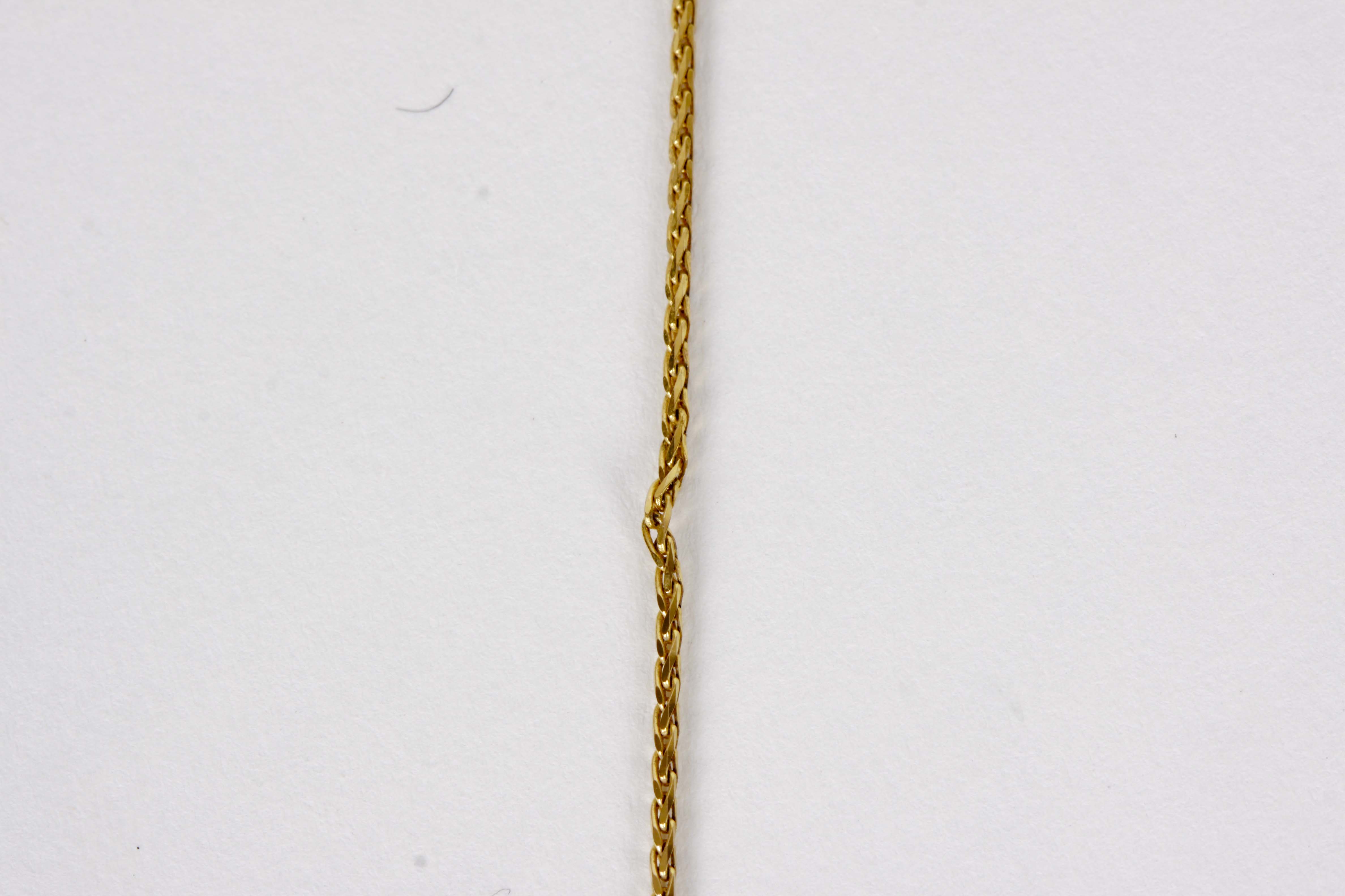 14K Yellow Gold Lariat  Necklace