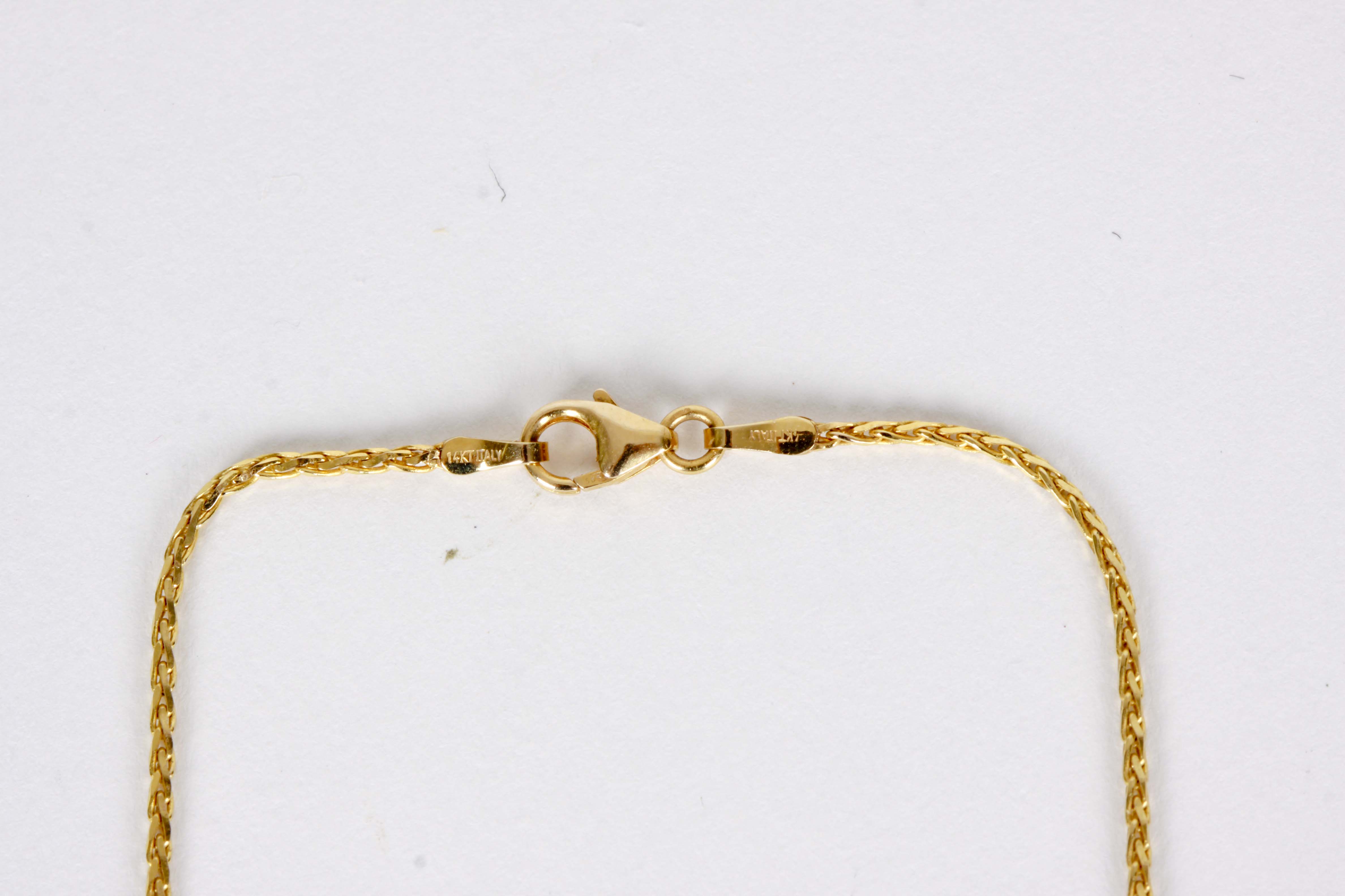 14K Yellow Gold Lariat  Necklace