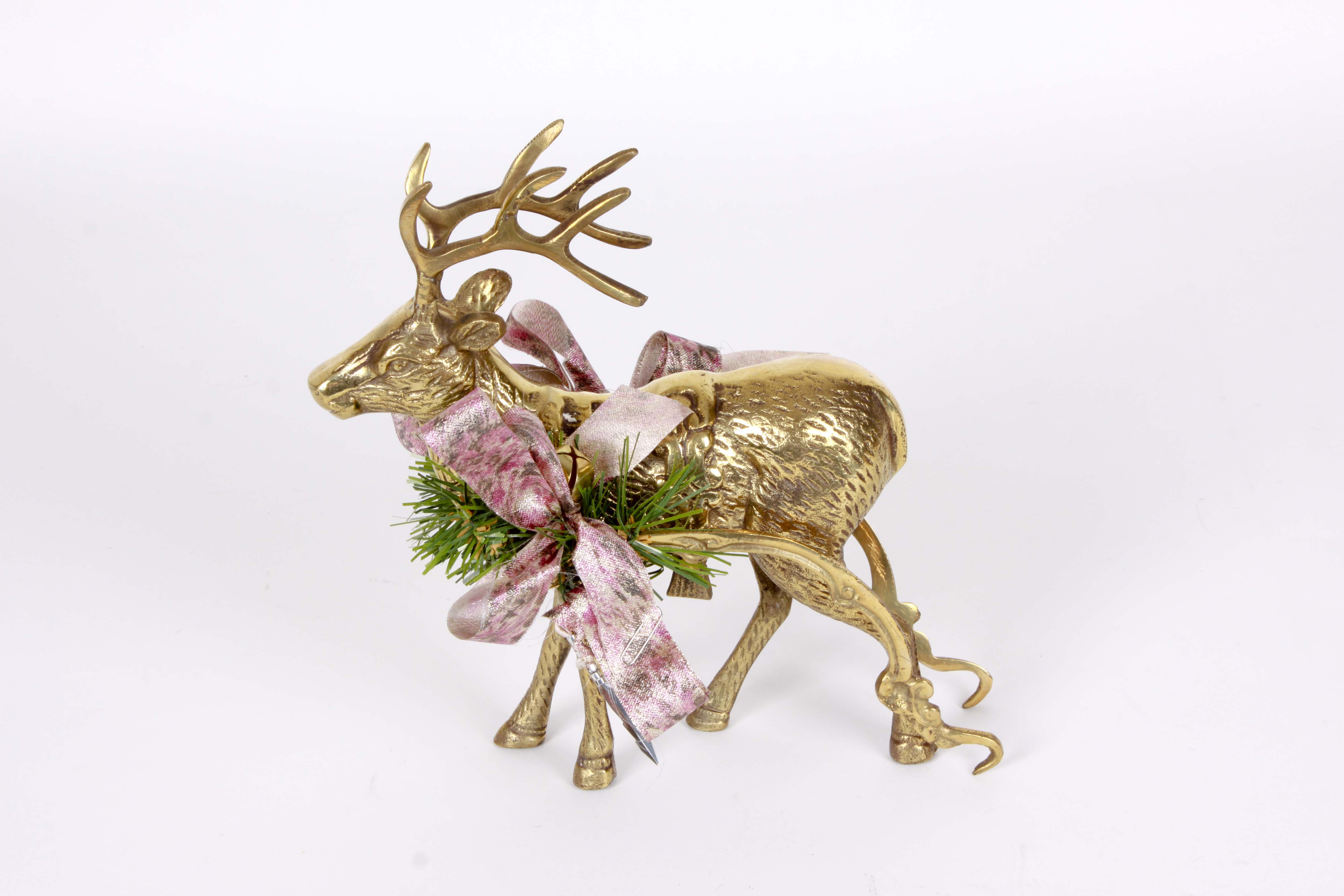 Brass Sleighs With Reindeer