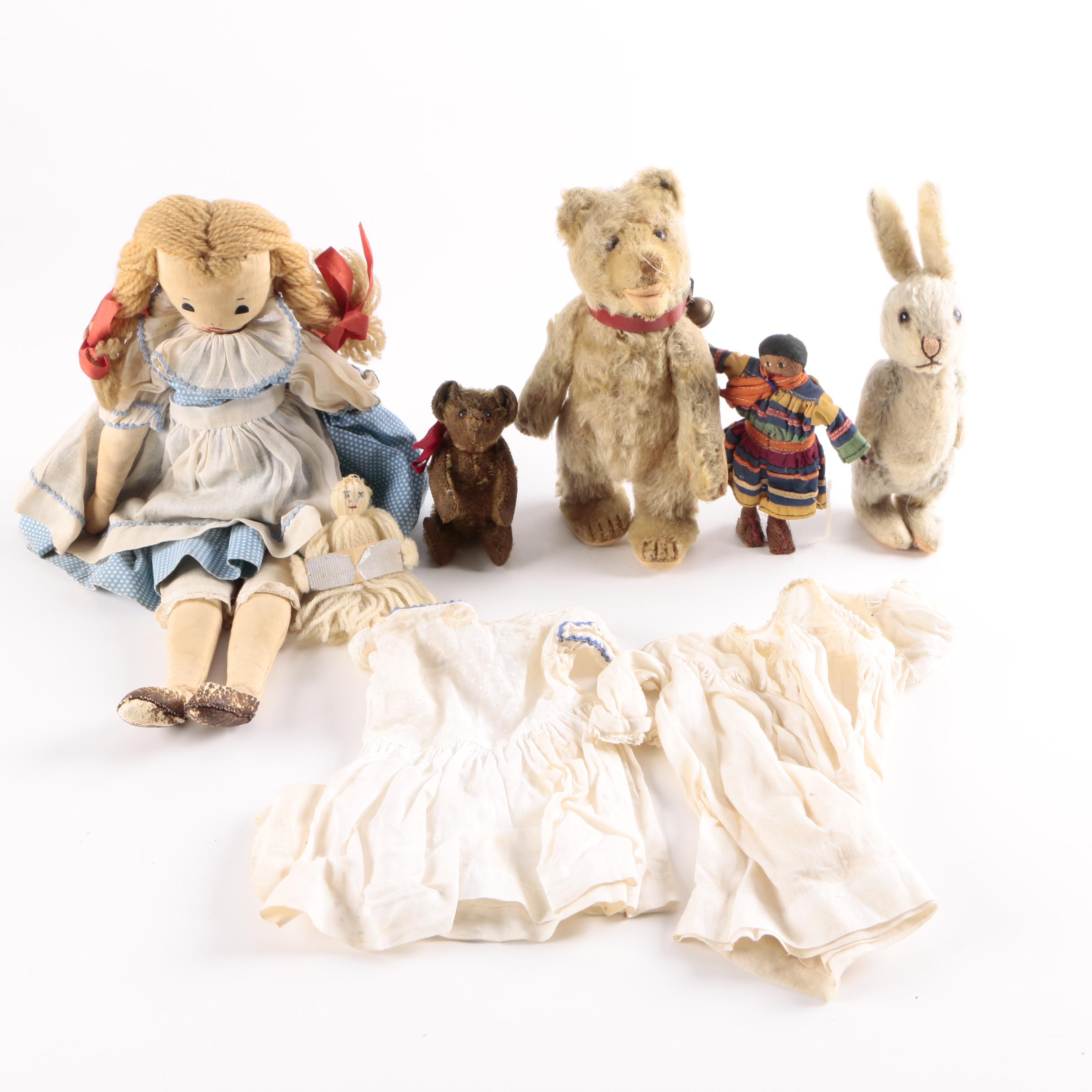 Antique Stuffed Animals and Dolls