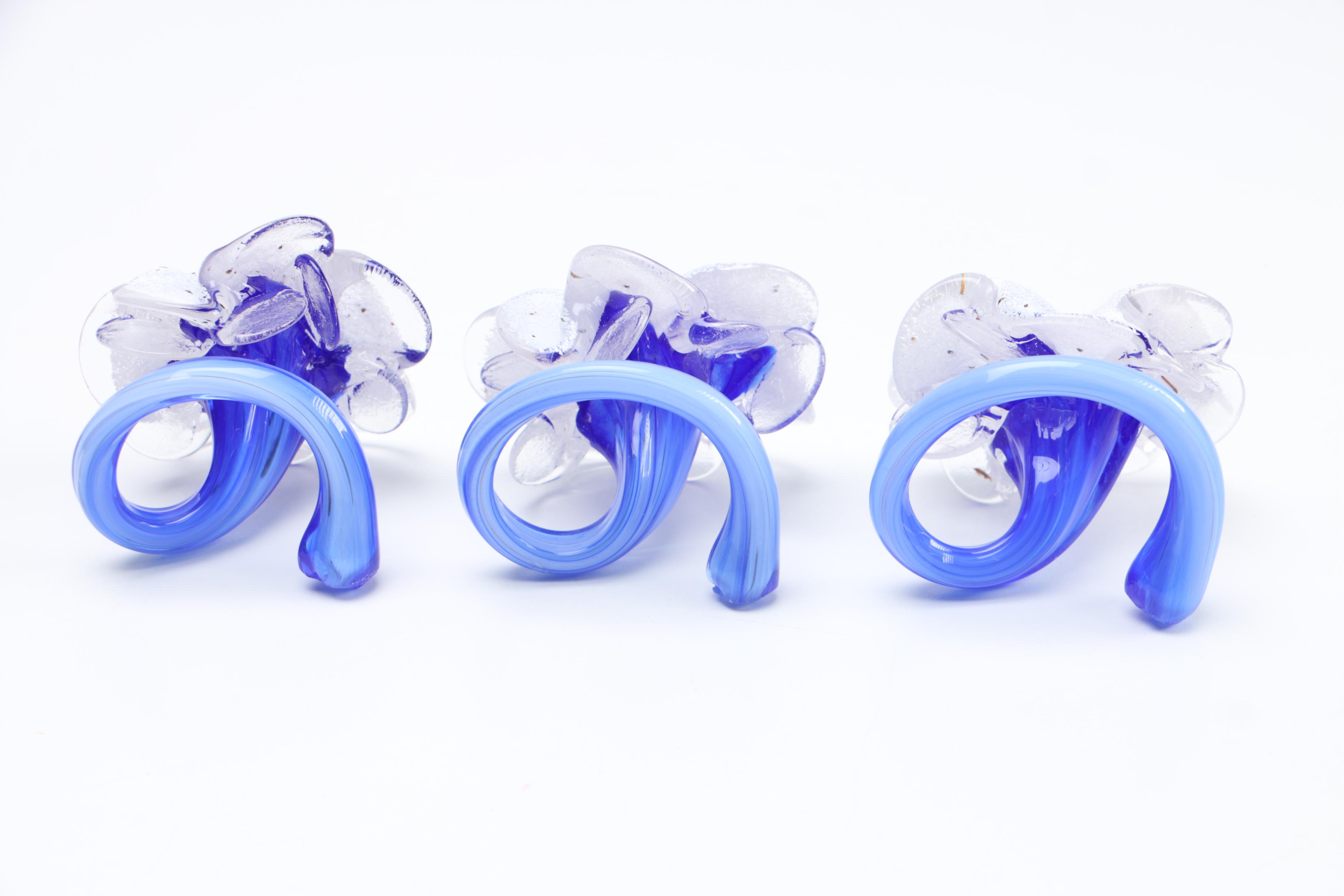 Decorative Glass Floral Napkin Rings