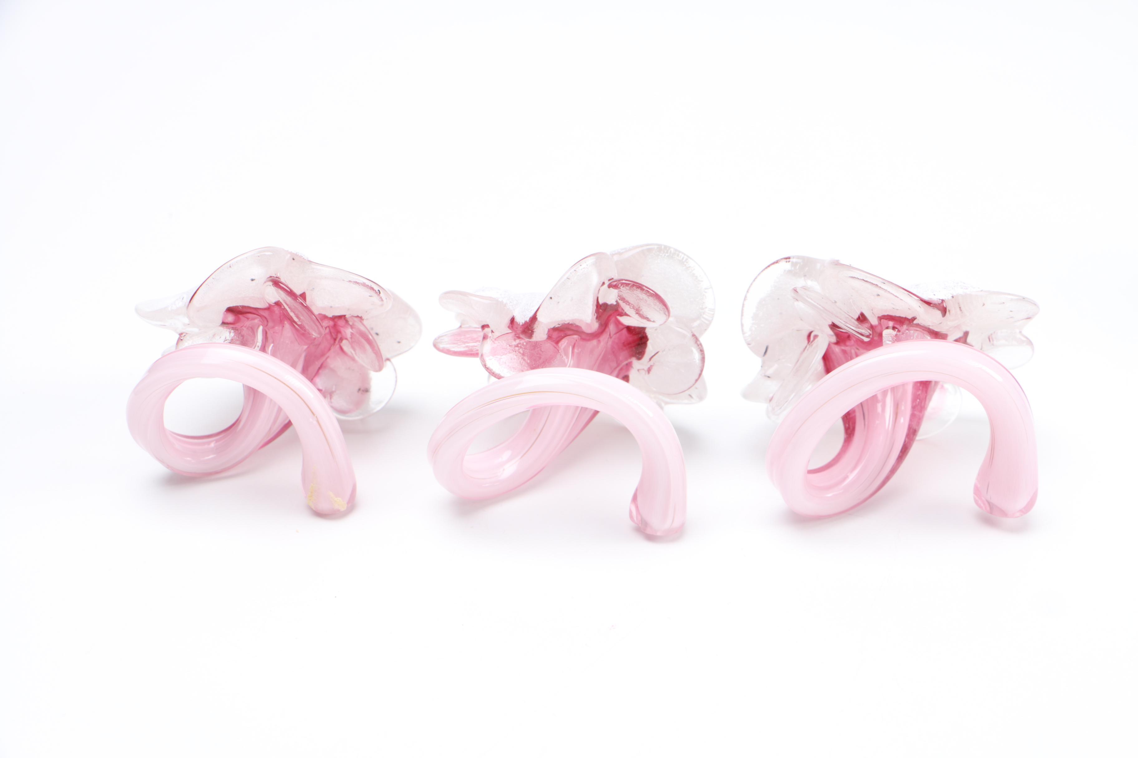 Decorative Glass Floral Napkin Rings