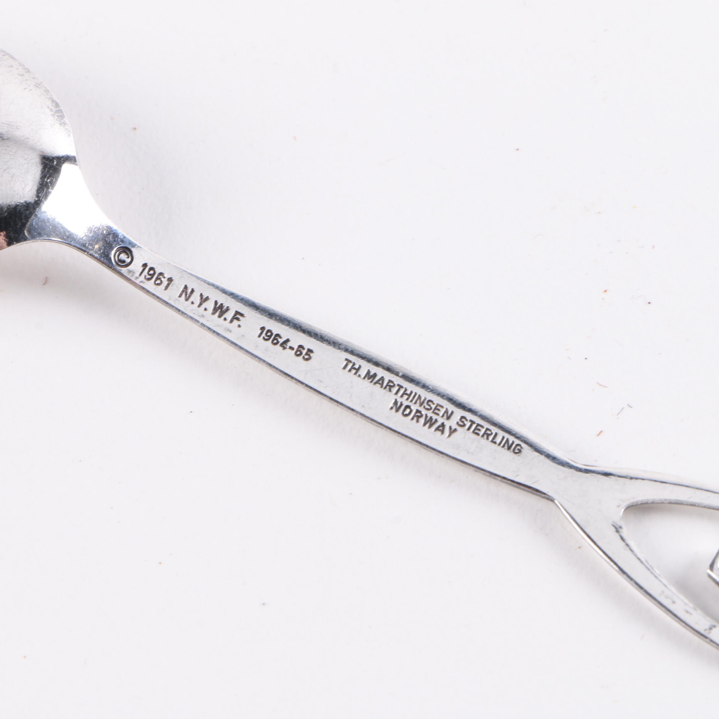 TH. Marthinsen Sterling Silver New York World's Fair Souvenir Spoon