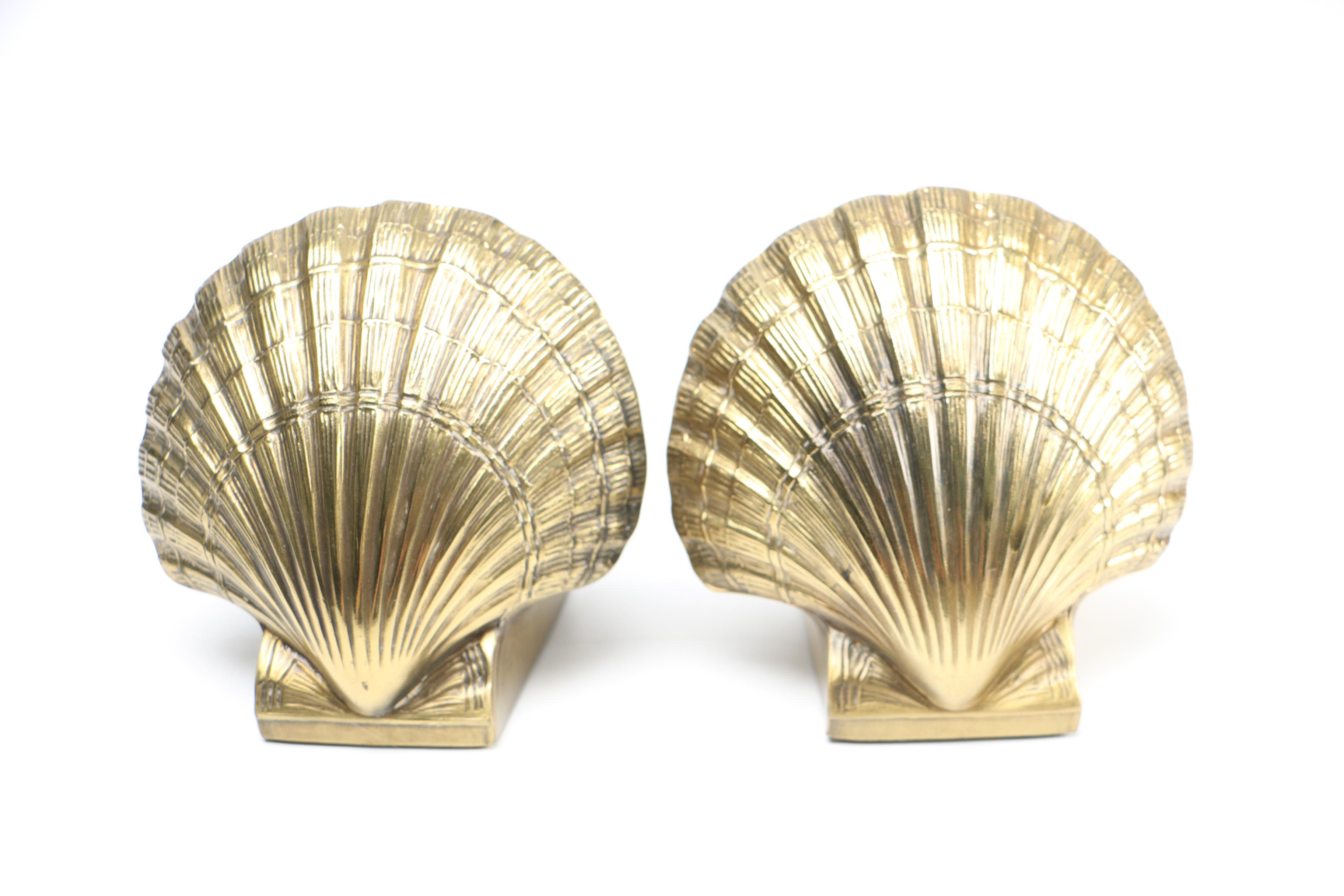 Brass Scallop Shell Style Bookends