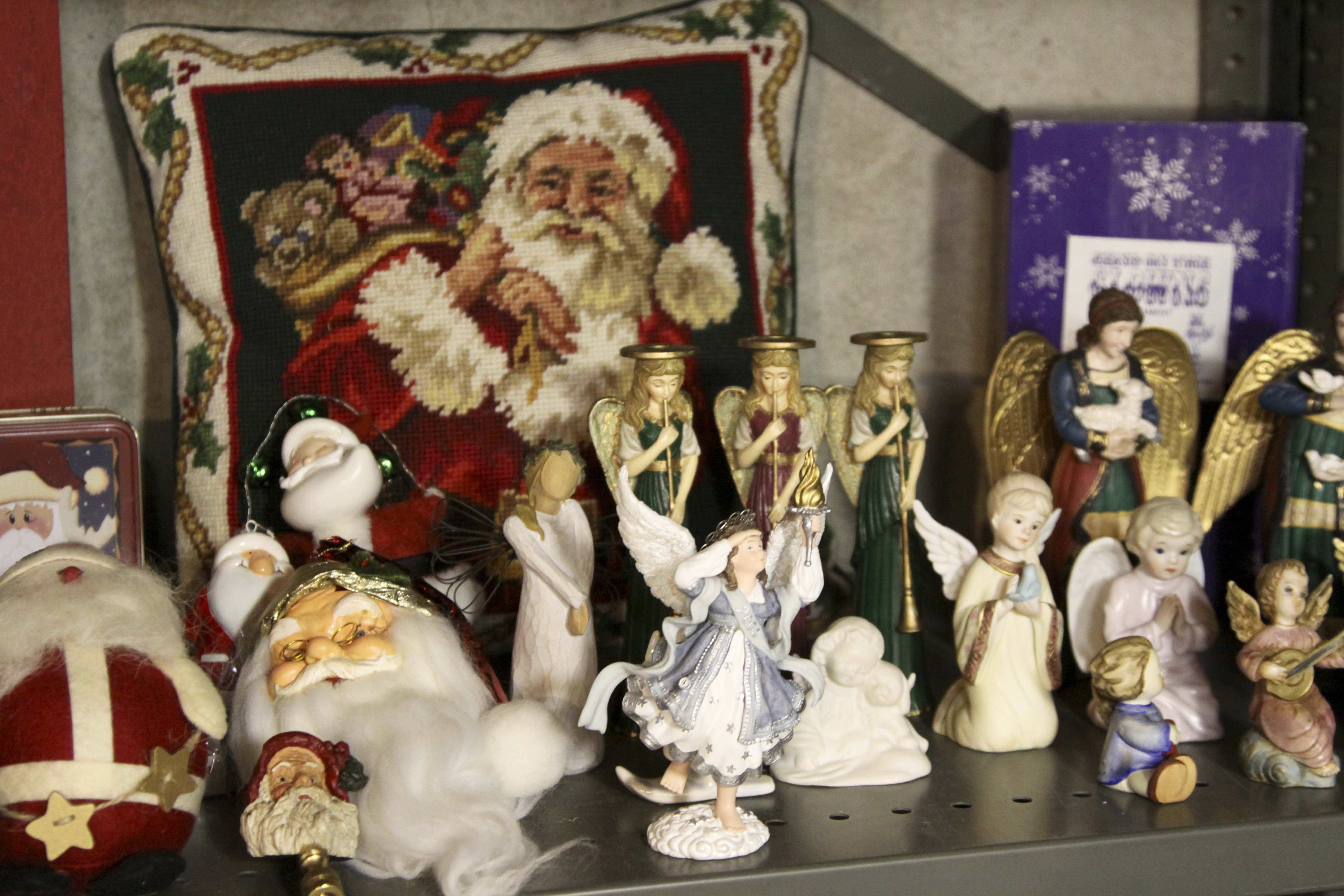 Large Christmas Decor Lot Including Two Pre-Lit Trees and Wreathes