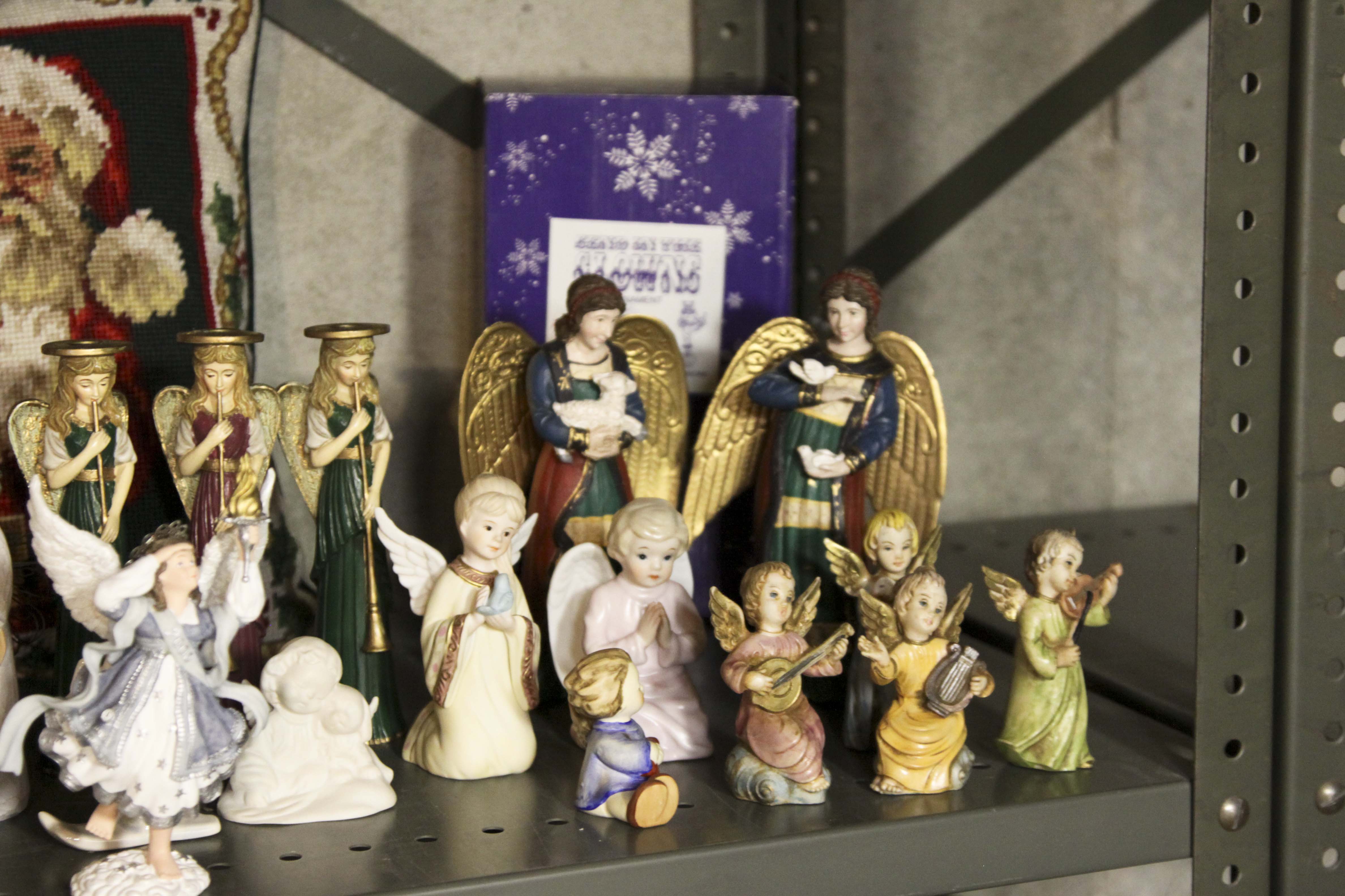 Large Christmas Decor Lot Including Two Pre-Lit Trees and Wreathes