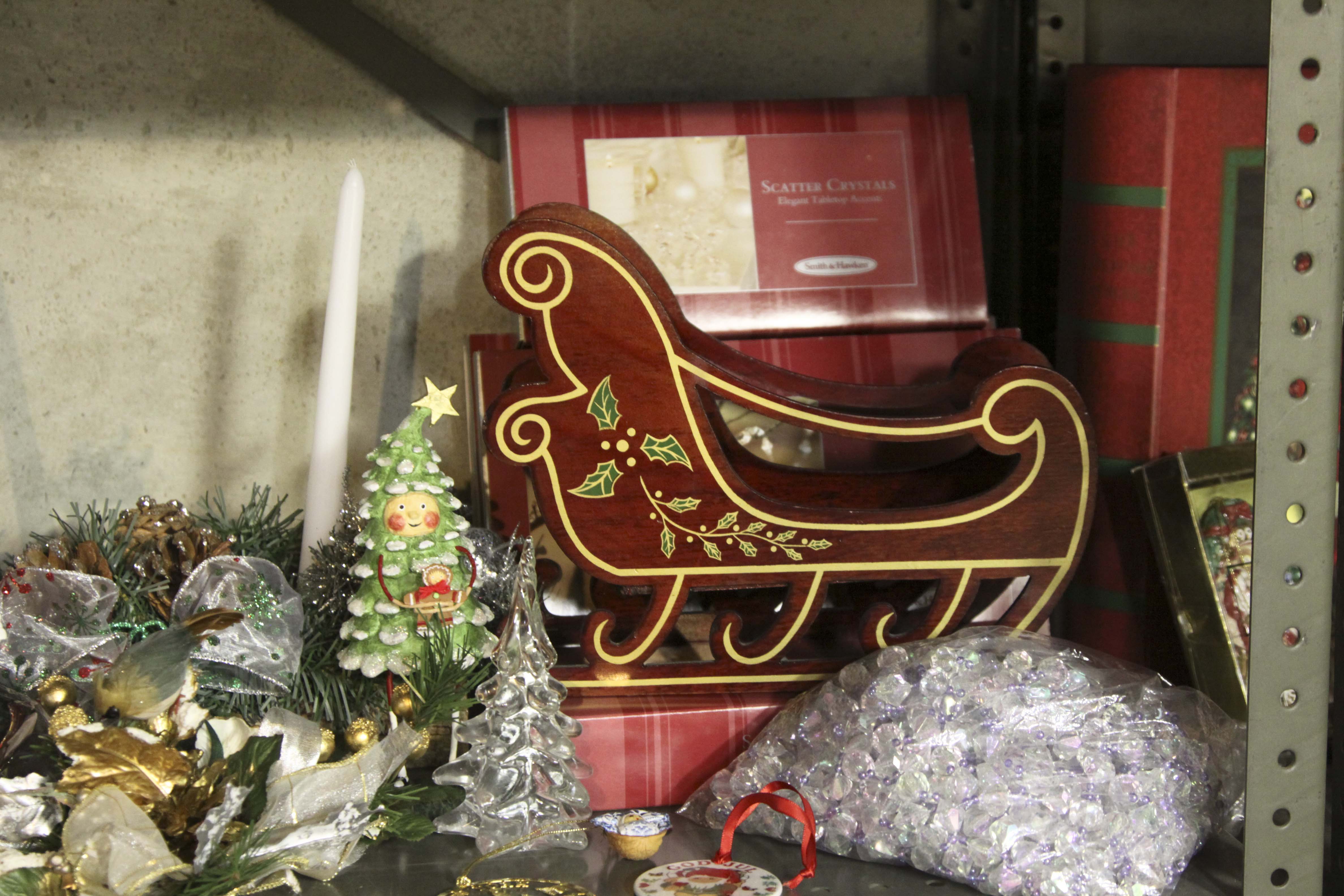 Large Christmas Decor Lot Including Two Pre-Lit Trees and Wreathes