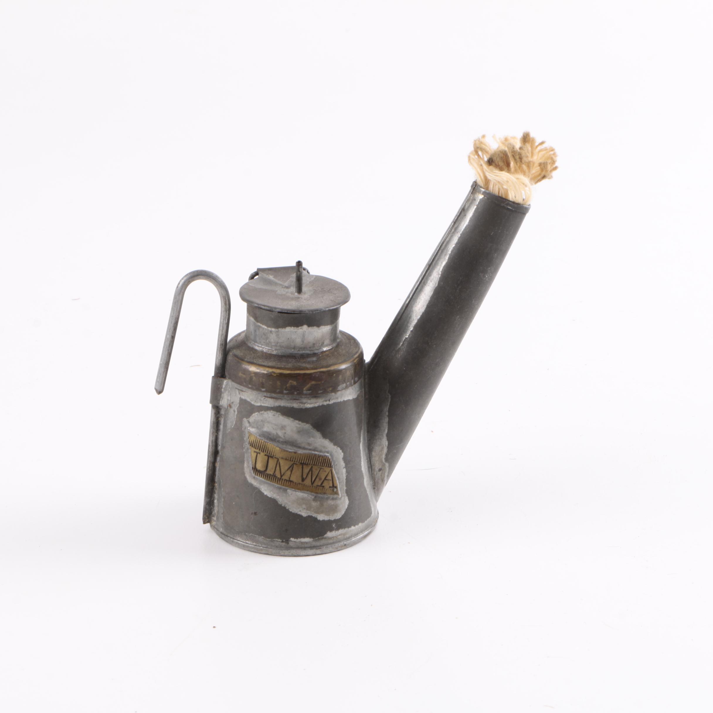 Vintage Miner's Oil Can Lamp