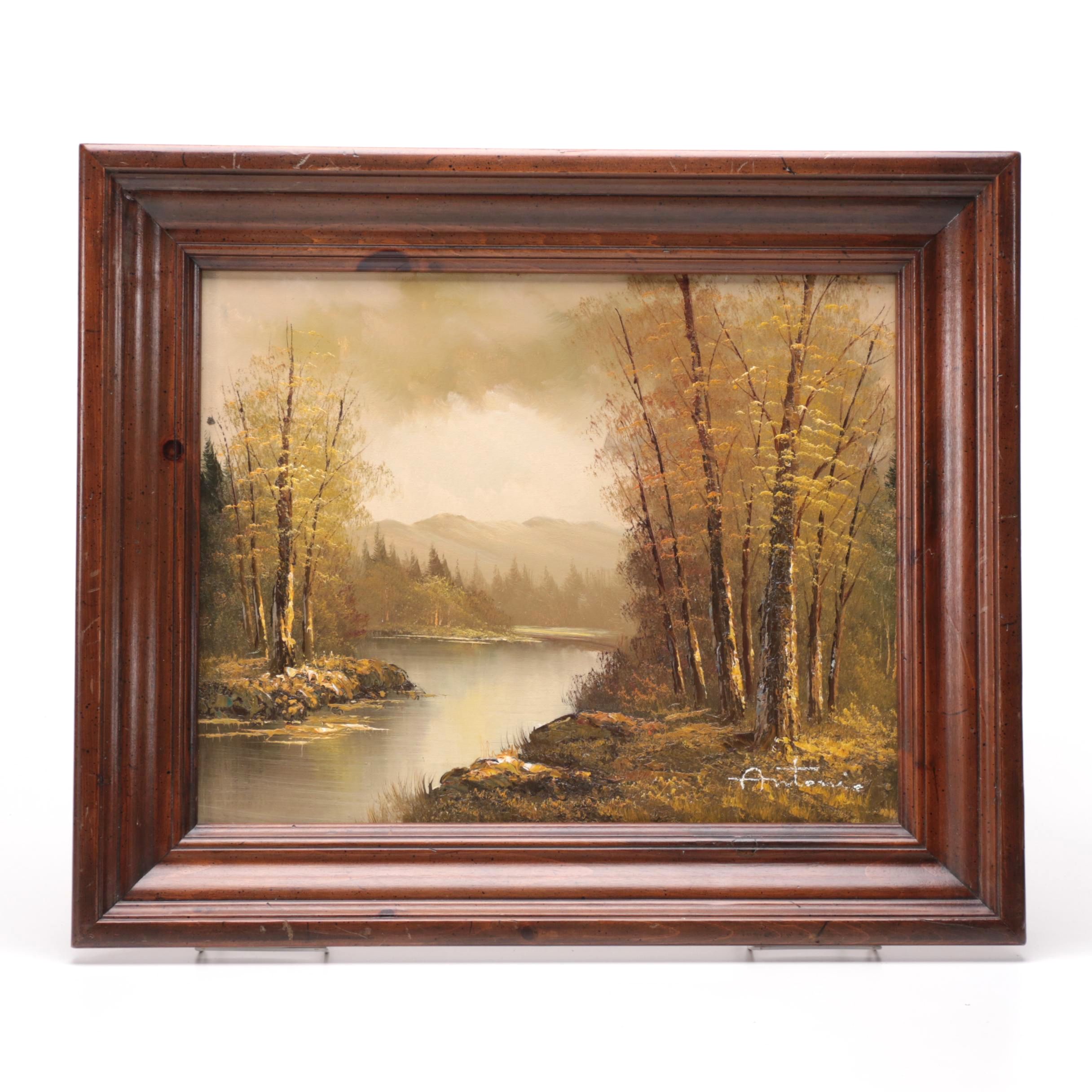 Antonio Oil on Canvas Landscape Painting