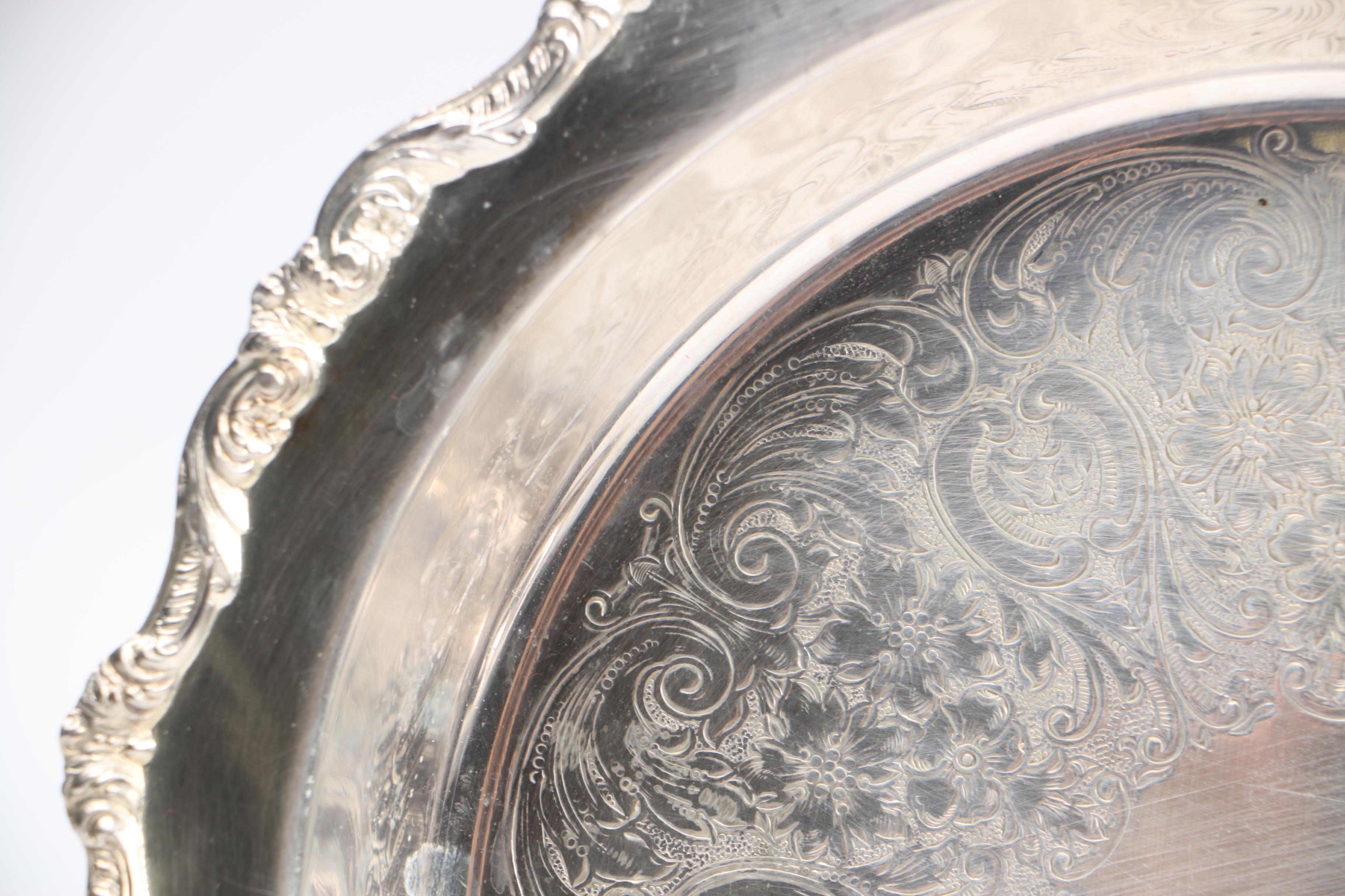 Collection of Silver Plated Serving Trays Featuring F.B. Rogers