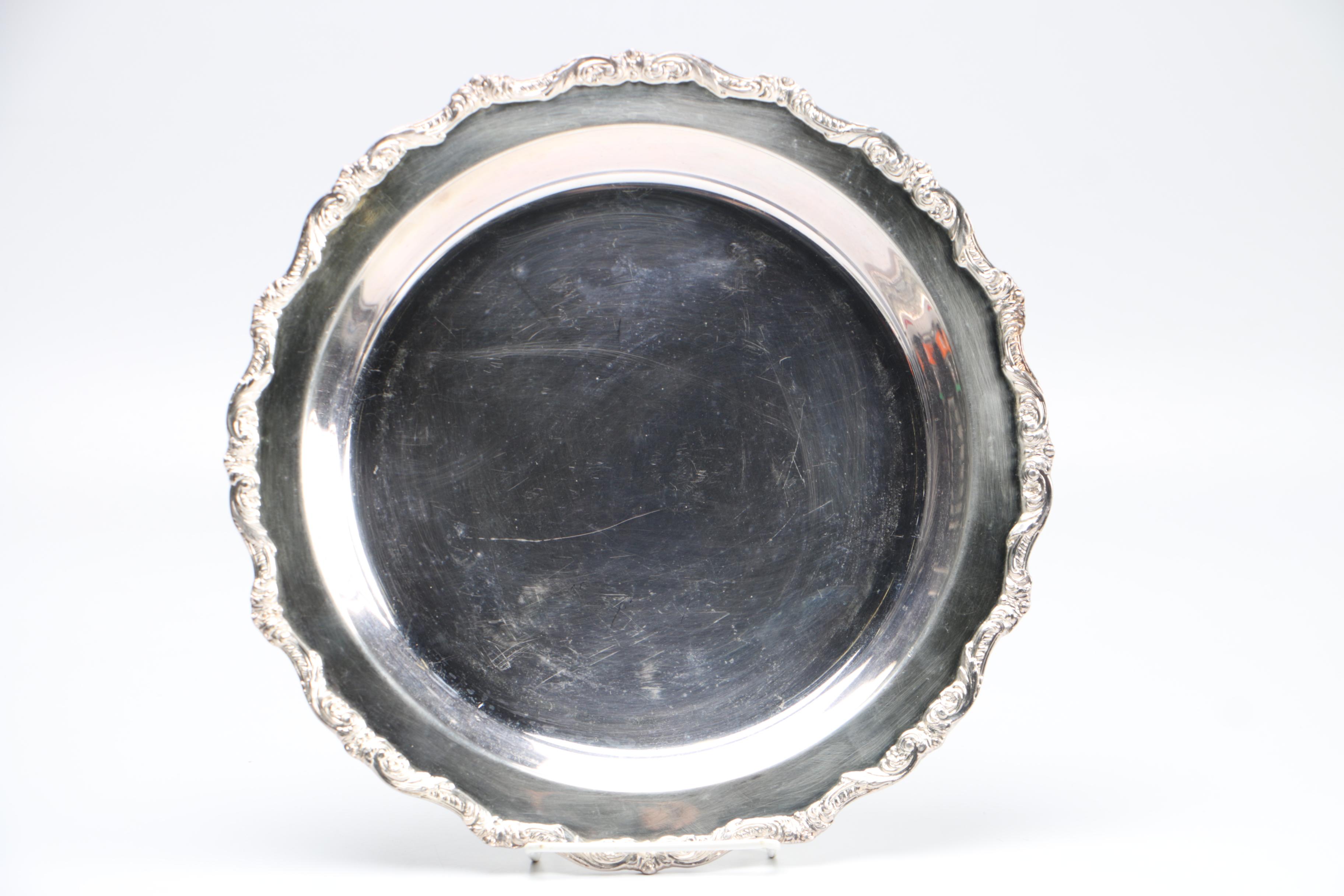 Collection of Silver Plated Serving Trays Featuring F.B. Rogers