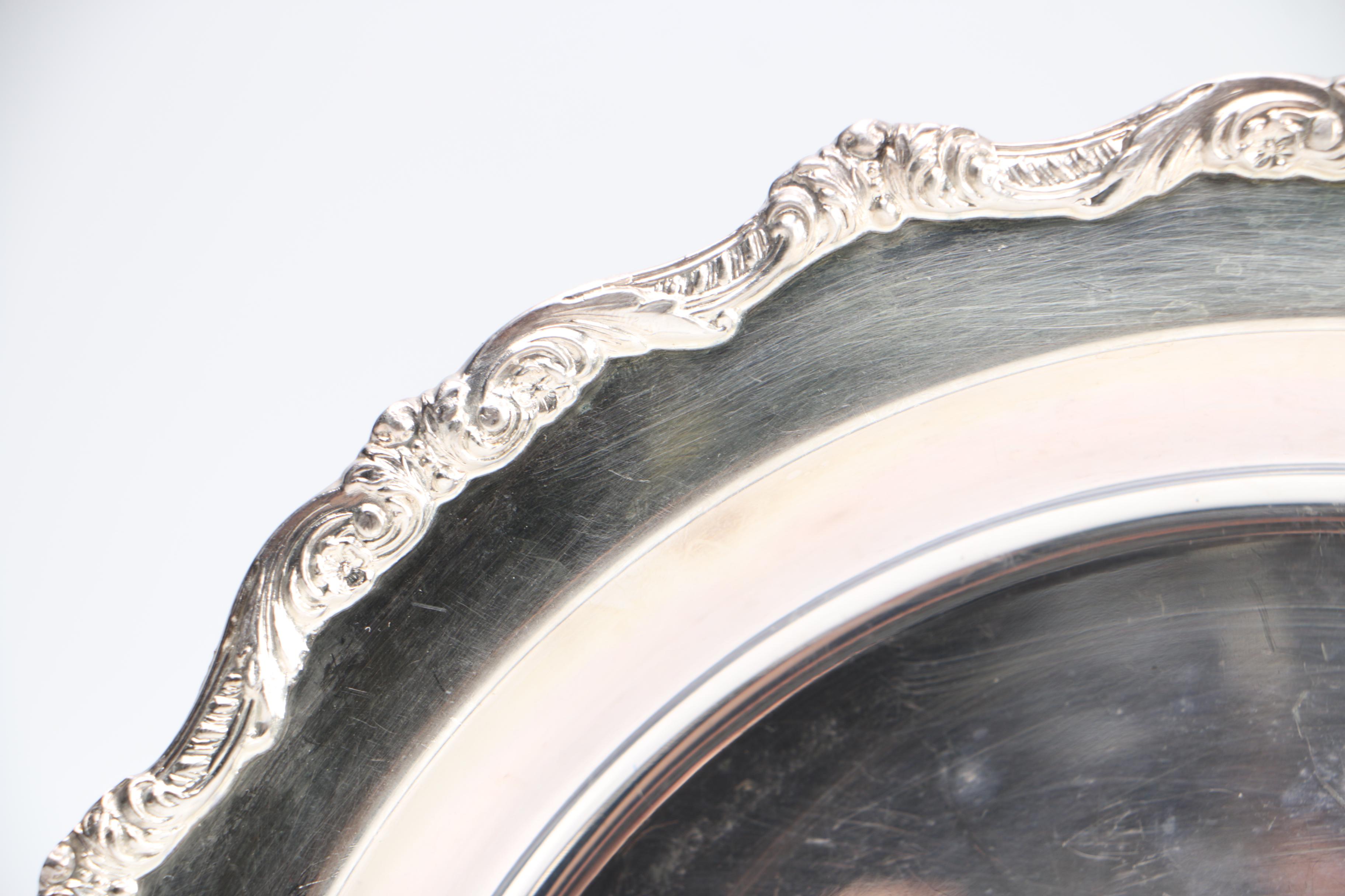 Collection of Silver Plated Serving Trays Featuring F.B. Rogers