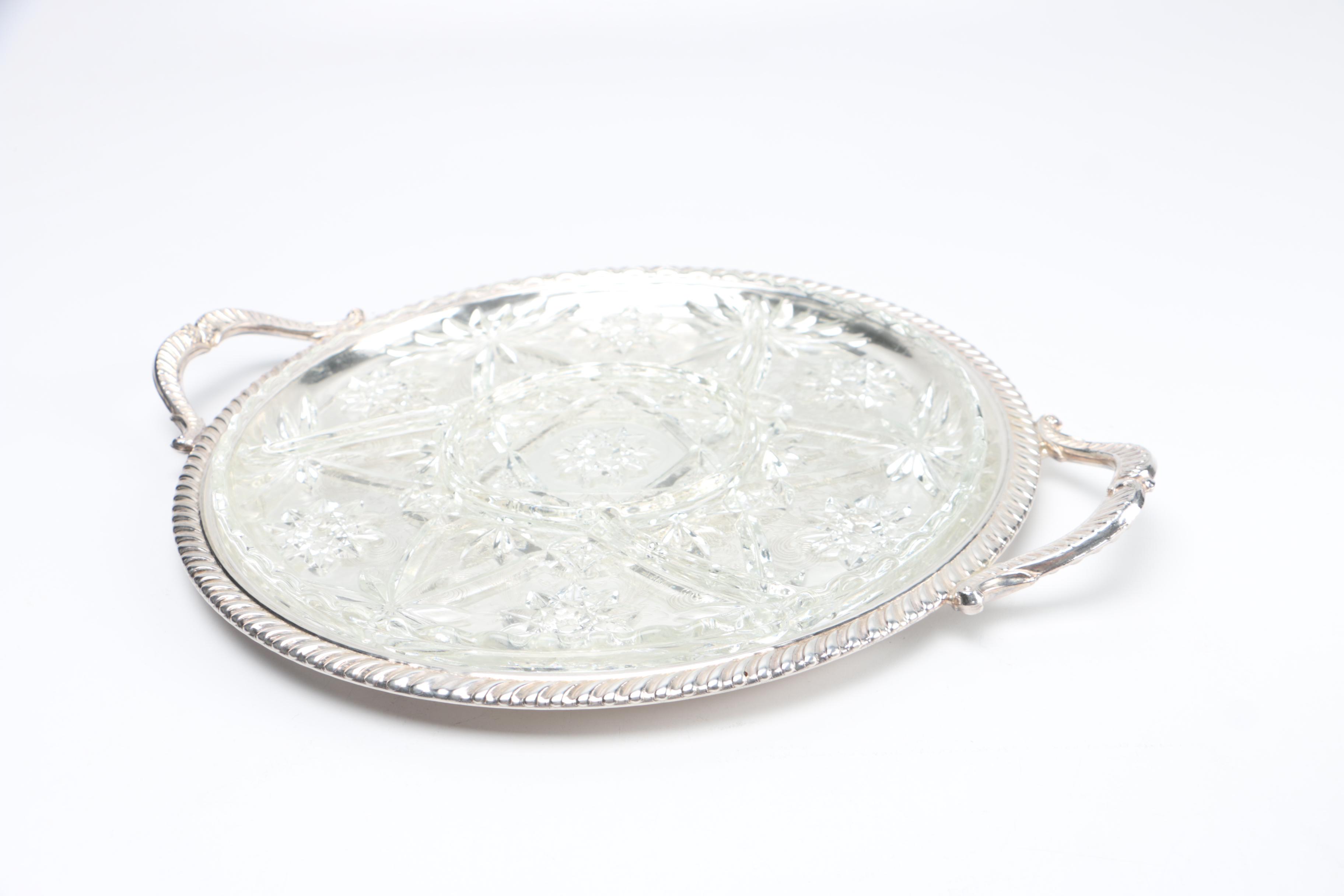 Collection of Silver Plated Serving Trays Featuring F.B. Rogers