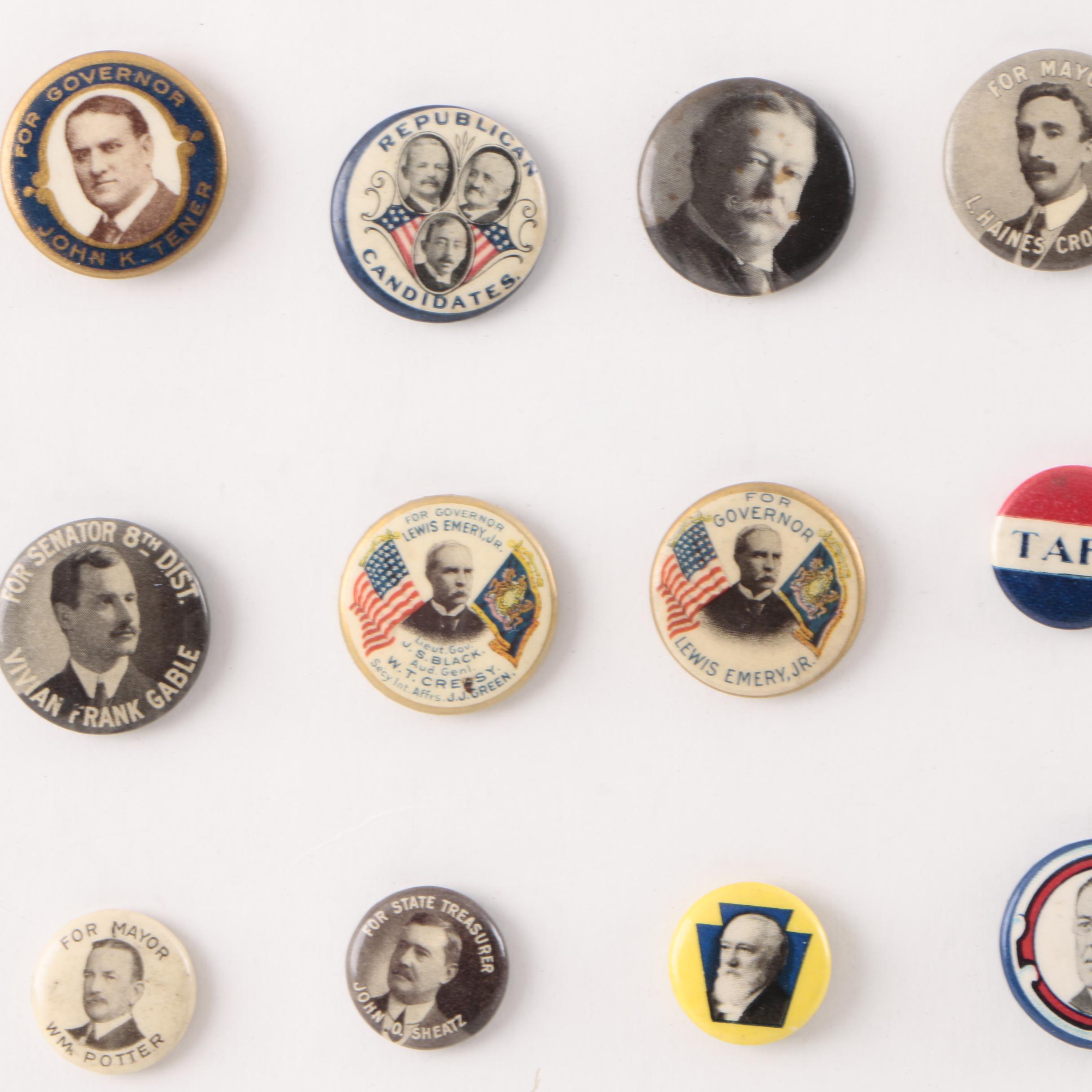 Assortment of Vintage Election Pins
