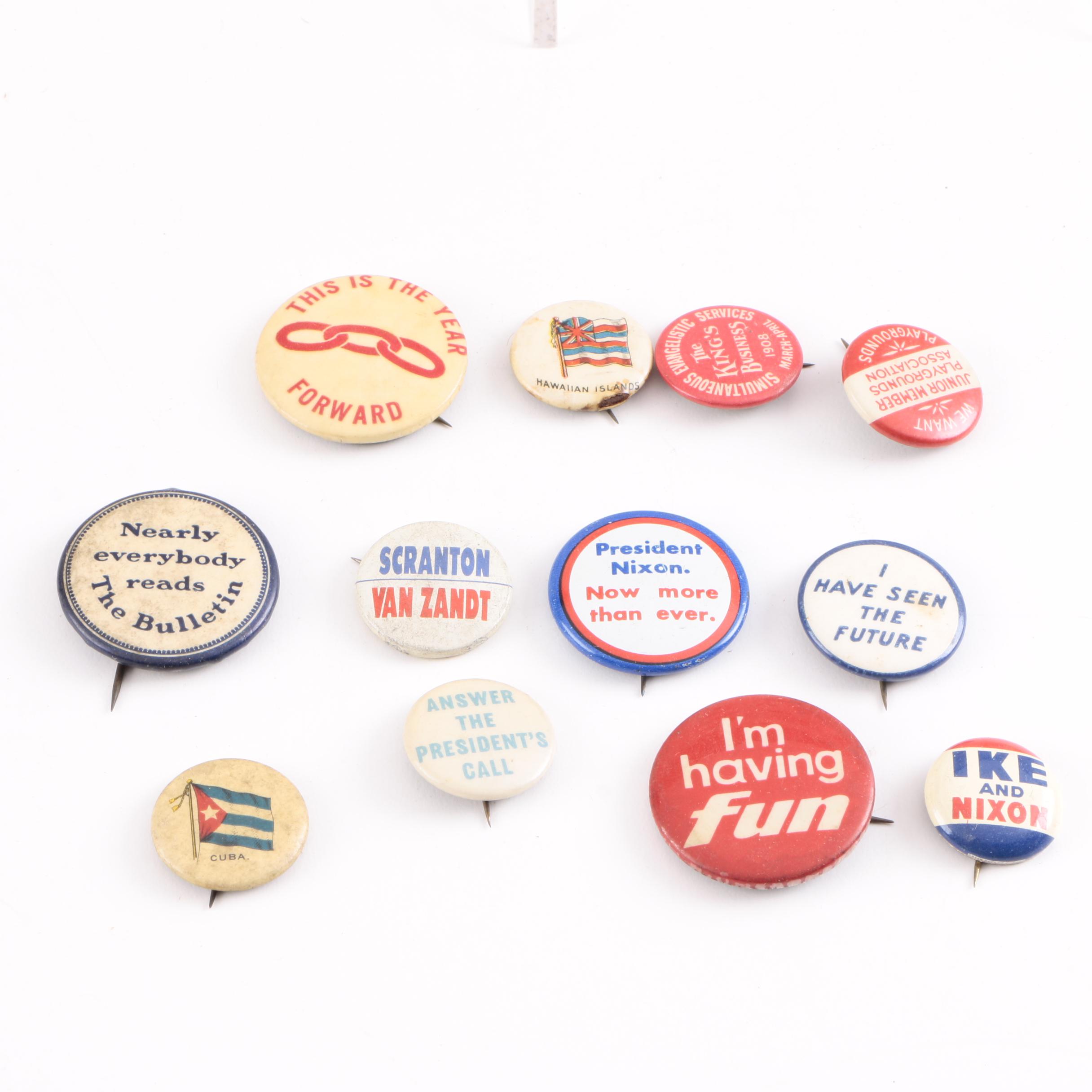 Assortment of Vintage Election Pins