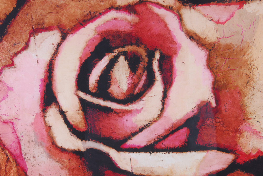 Signed Arthur Albin Offset Lithograph "Rose Study"