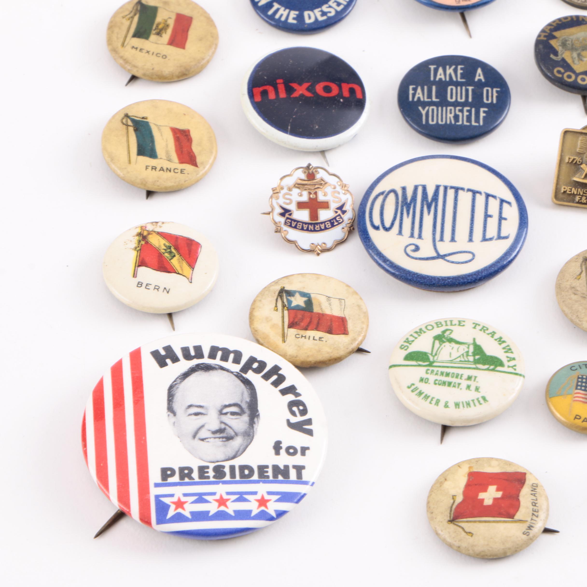 Assorted Vintage Political Pins