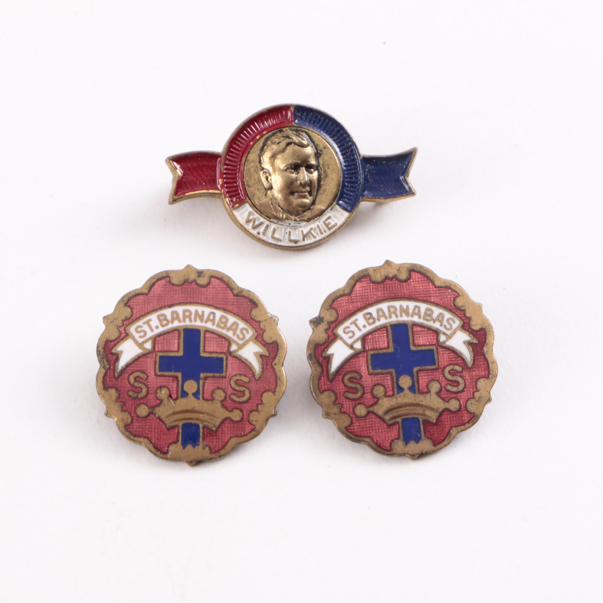 Assorted Vintage Political Pins